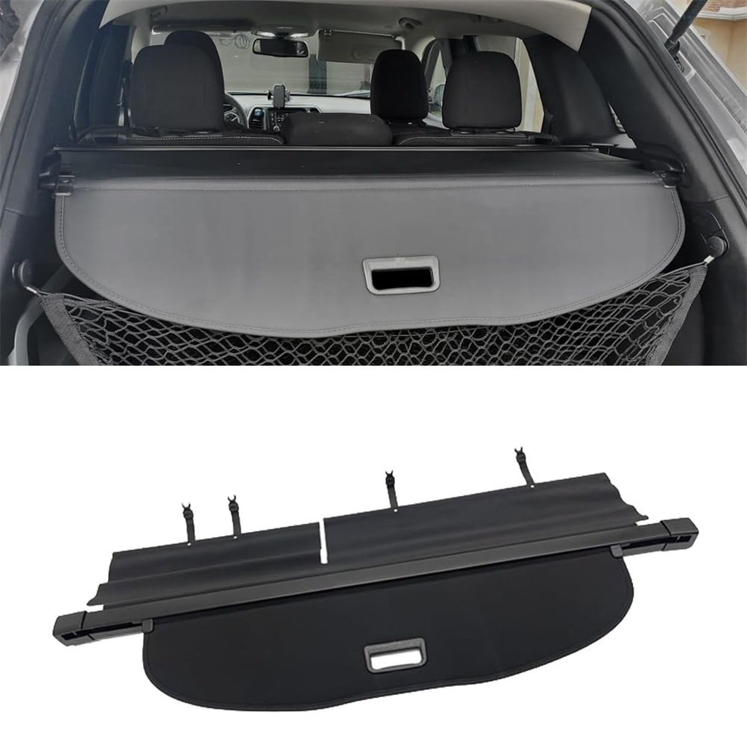 Retractable Cargo Cover for 2014-2018 Jeep Cherokee, Rear Trunk Privacy Shiel...
