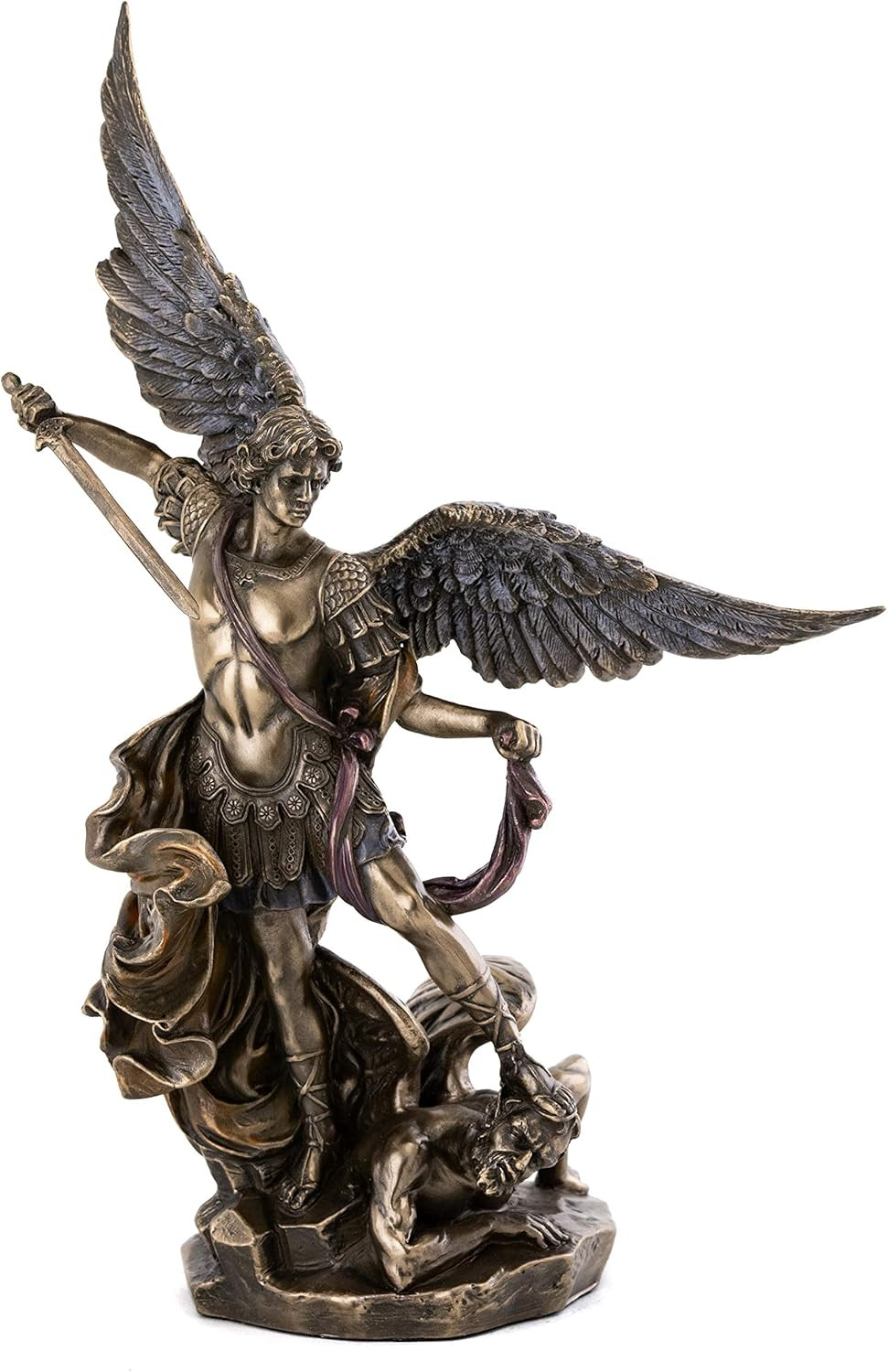 Archangel St. Michael Statue - Michael Archangel of Heaven Defeating Lucifer in Archangel St. Michael Statue - Michael Archangel of Heaven Defeating Lucifer in