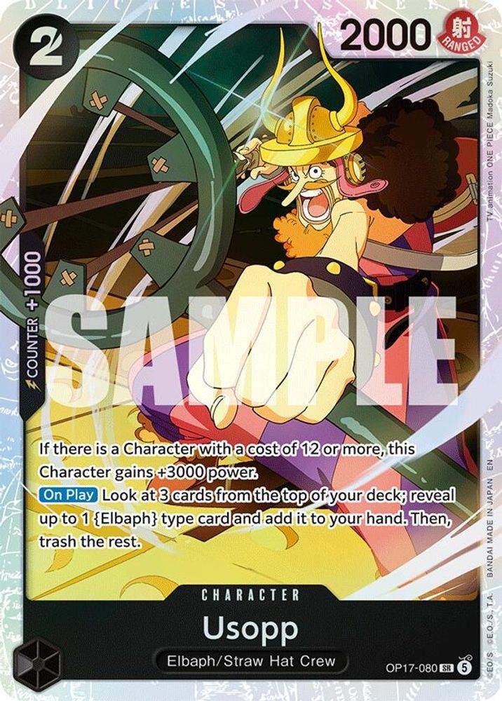 Usopp OP17-080 Super Rare The World\'s Strongest Warriors One Piece Foil NM