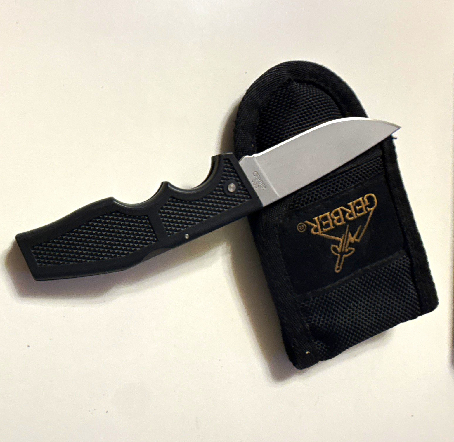 Gerber Gator 500 Folding Pocketknife Plain Drop Point Liner Lock, Sheath, 1989 Gerber Gator 500 Folding Pocketknife Plain Drop Point Liner Lock, Sheath, 1989