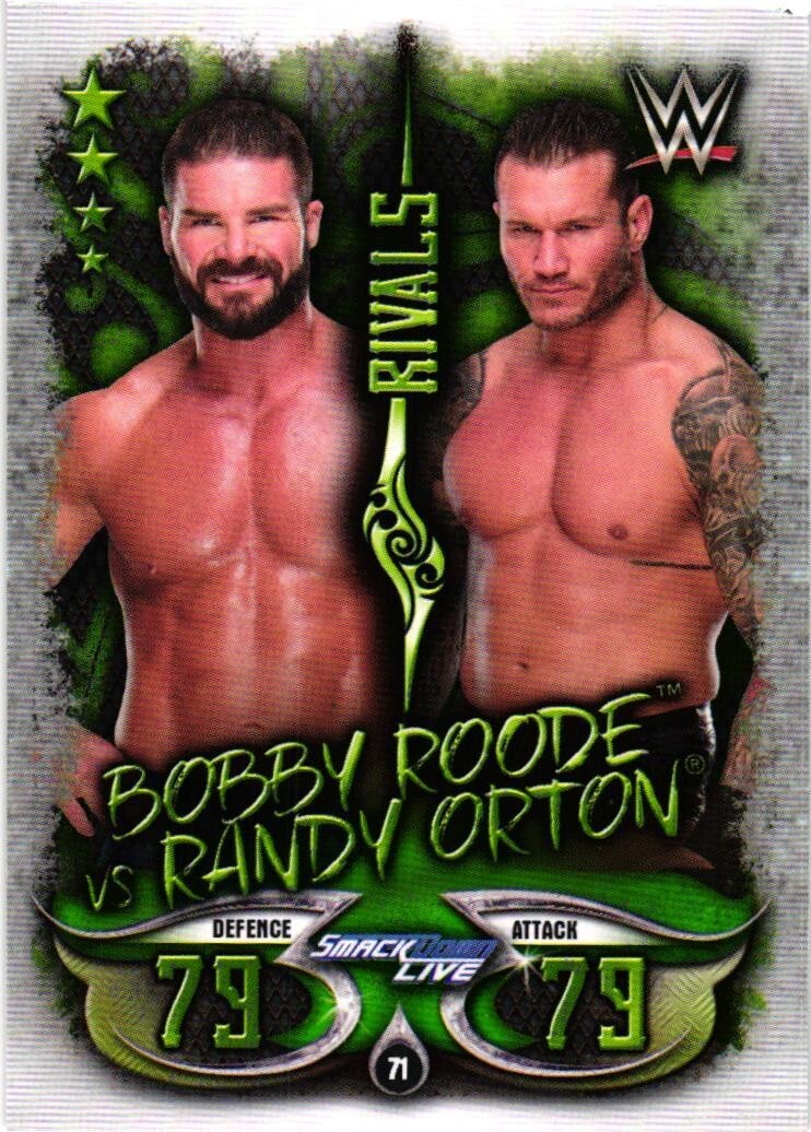 2018 WWE Topps Slam Attax Rivals Bobby Roode vs. Randy Orton Card 2018 WWE Topps Slam Attax Rivals Bobby Roode vs. Randy Orton Card
