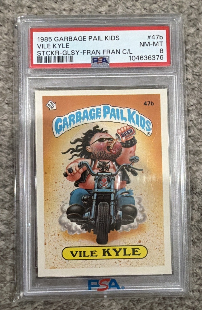 1985 Garbage Pail Kids OS2 Series 2 #47b Vile Kyle Glossy Fran-Fran C/L PSA 8