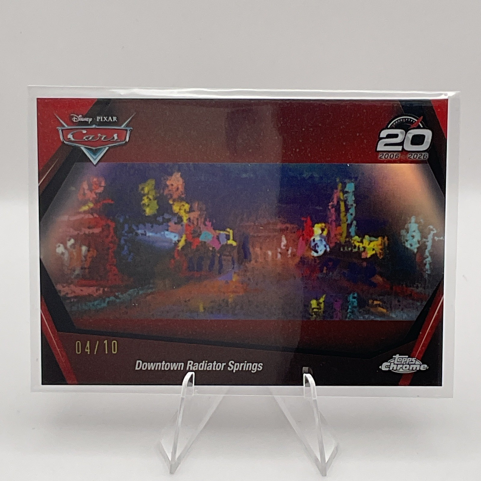 Topps 2026 Topps Chrome Disney Pixar Cars Downtown Radiator Springs CRS-10 04/10 Topps 2026 Topps Chrome Disney Pixar Cars Downtown Radiator Springs CRS-10 04/10