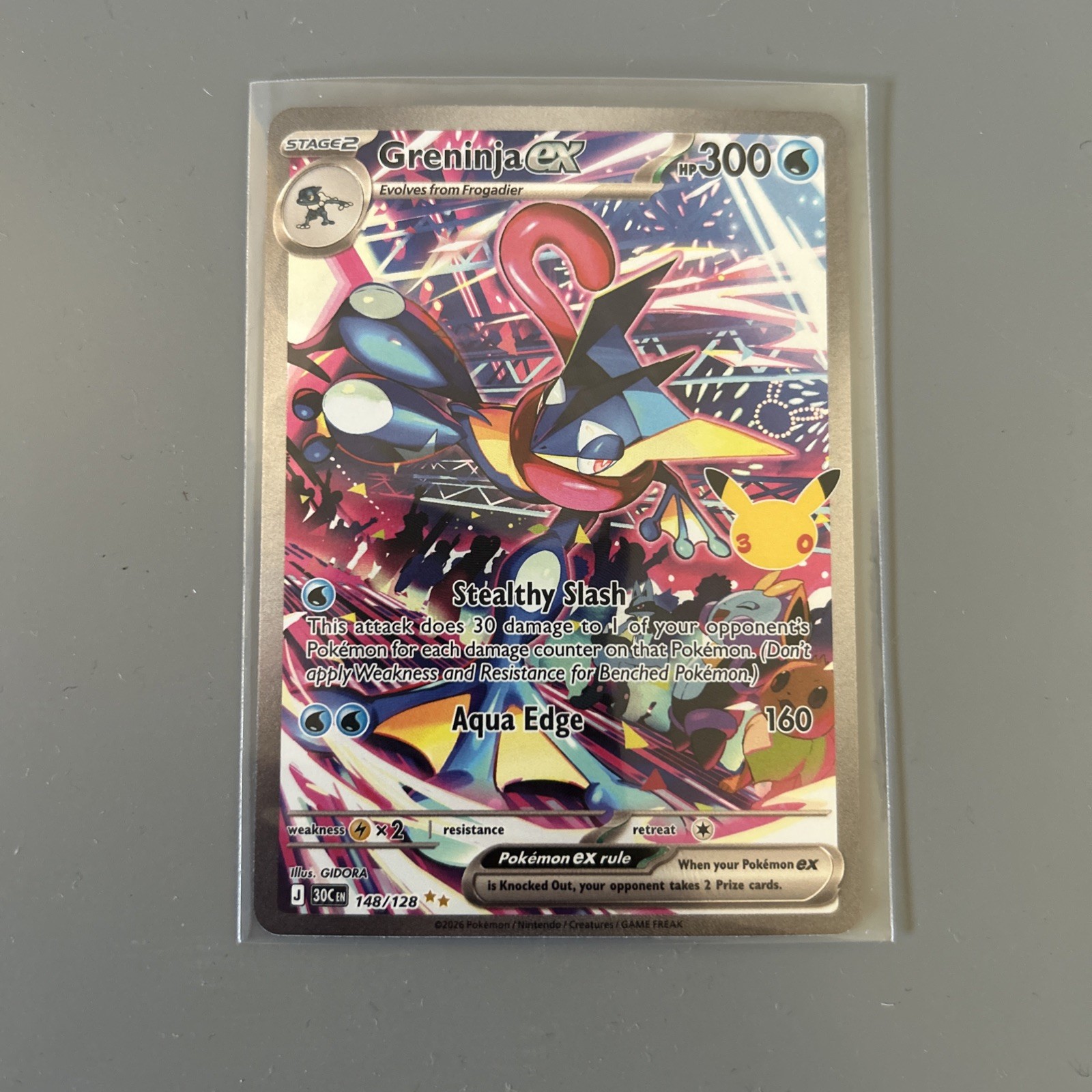 Pokemon TCG 30th Celebration Greninja ex 148/128 SIR English