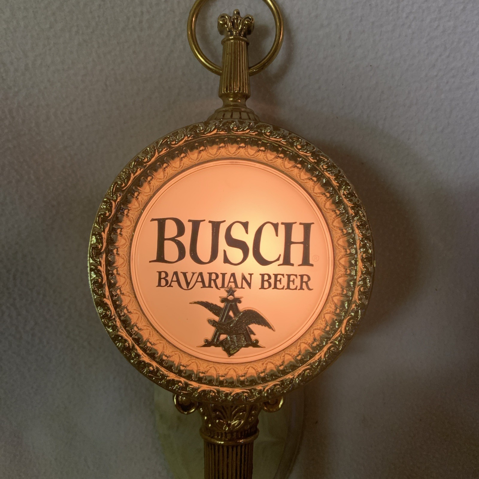 Vintage Busch Bavarian Beer Lighted Wall Sconce Sign Vintage Busch Bavarian Beer Lighted Wall Sconce Sign