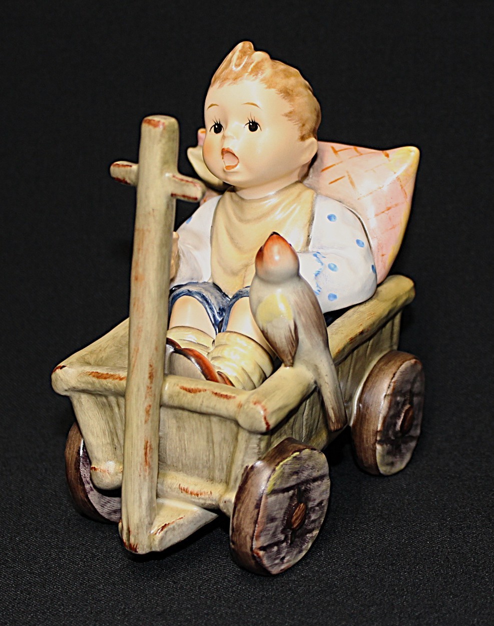 Rare Hummel I\'m Carefree #633 Figurine Signature On Back Of Wagon, GB price $500