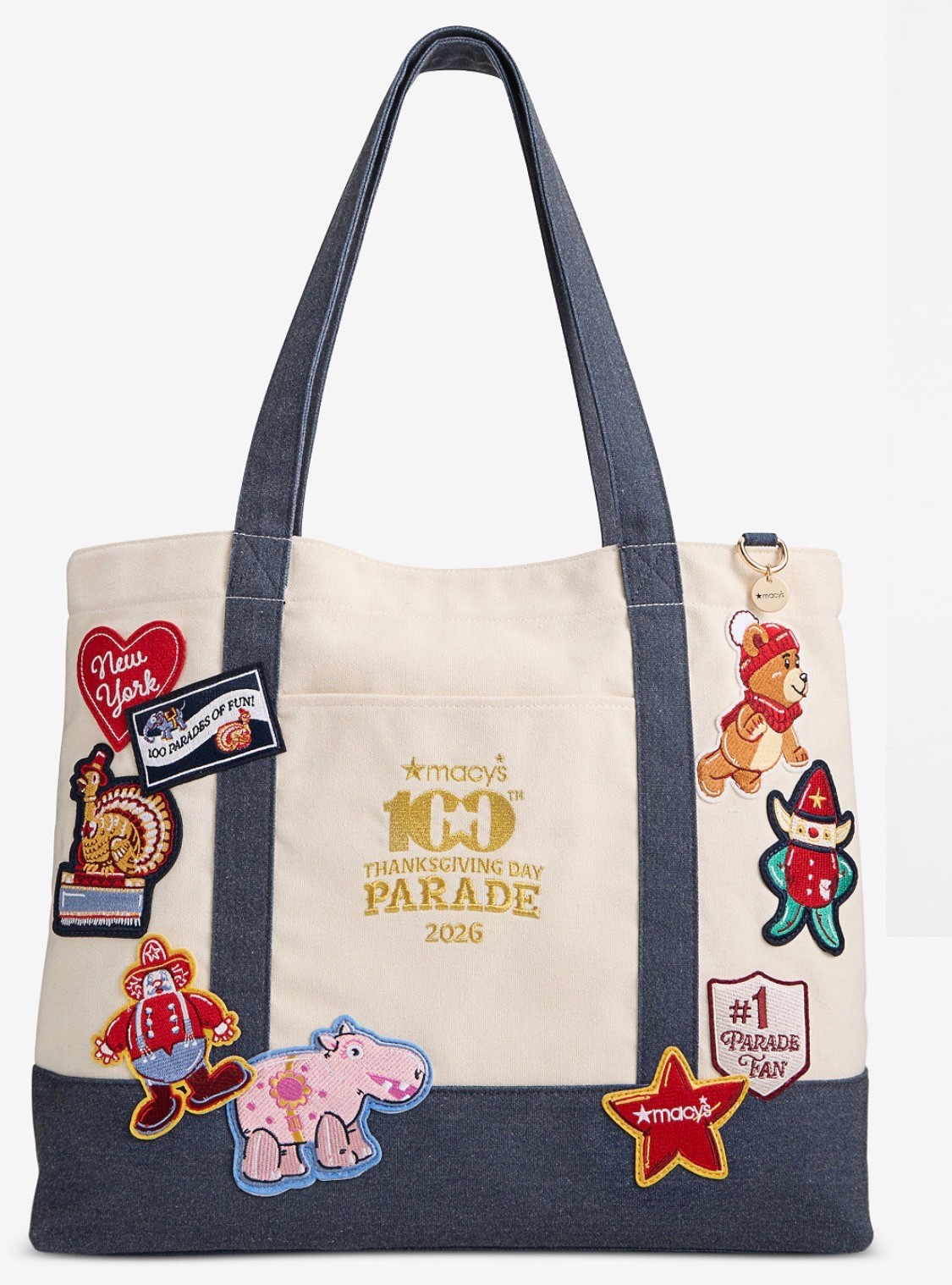 NEW 100th MACY'S Thanksgiving Day Parade Large Balloon Character Canvas Tote Bag