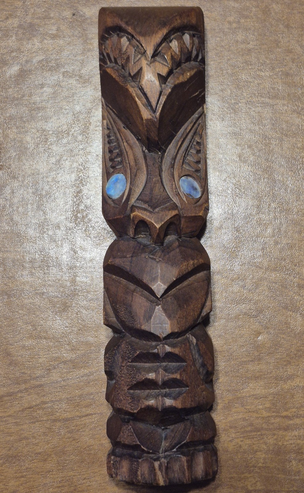VINTAGE NEW ZEALAND HAND CARVED TIKI - KAURI WOOD - 8 3/4 VINTAGE NEW ZEALAND HAND CARVED TIKI - KAURI WOOD - 8 3/4