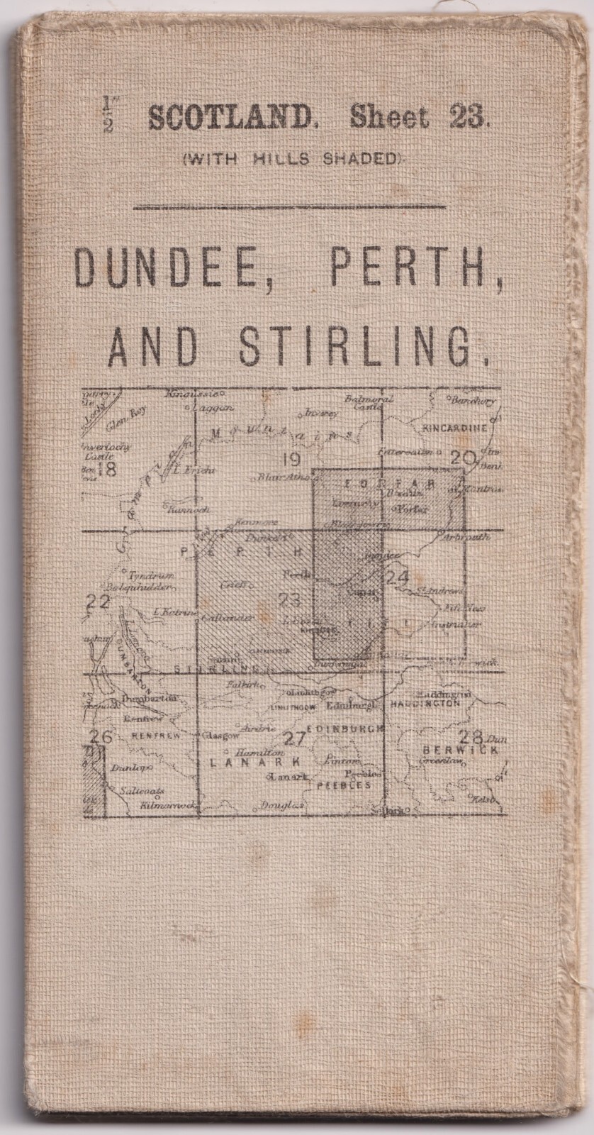 Antique Cloth Ordnance Survey Map Dundee Perth Stirling Scotland 1913 Antique Cloth Ordnance Survey Map Dundee Perth Stirling Scotland 1913