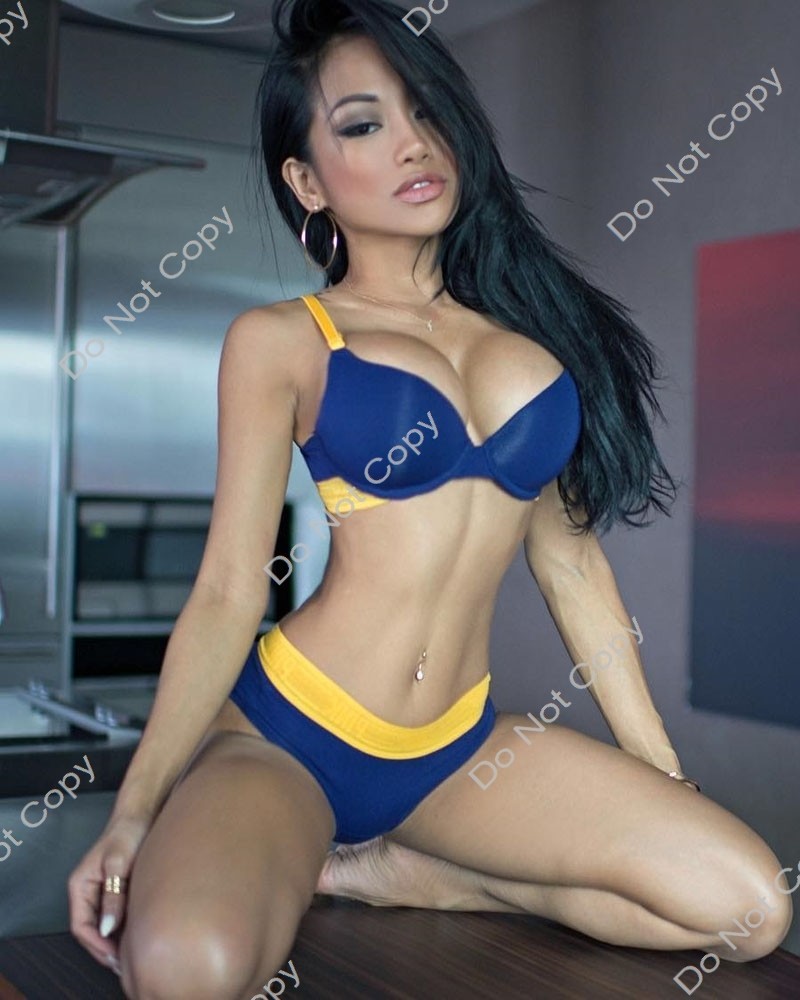 8x10 CJ MILES GLOSSY PHOTO busty asian bikini thong g string model