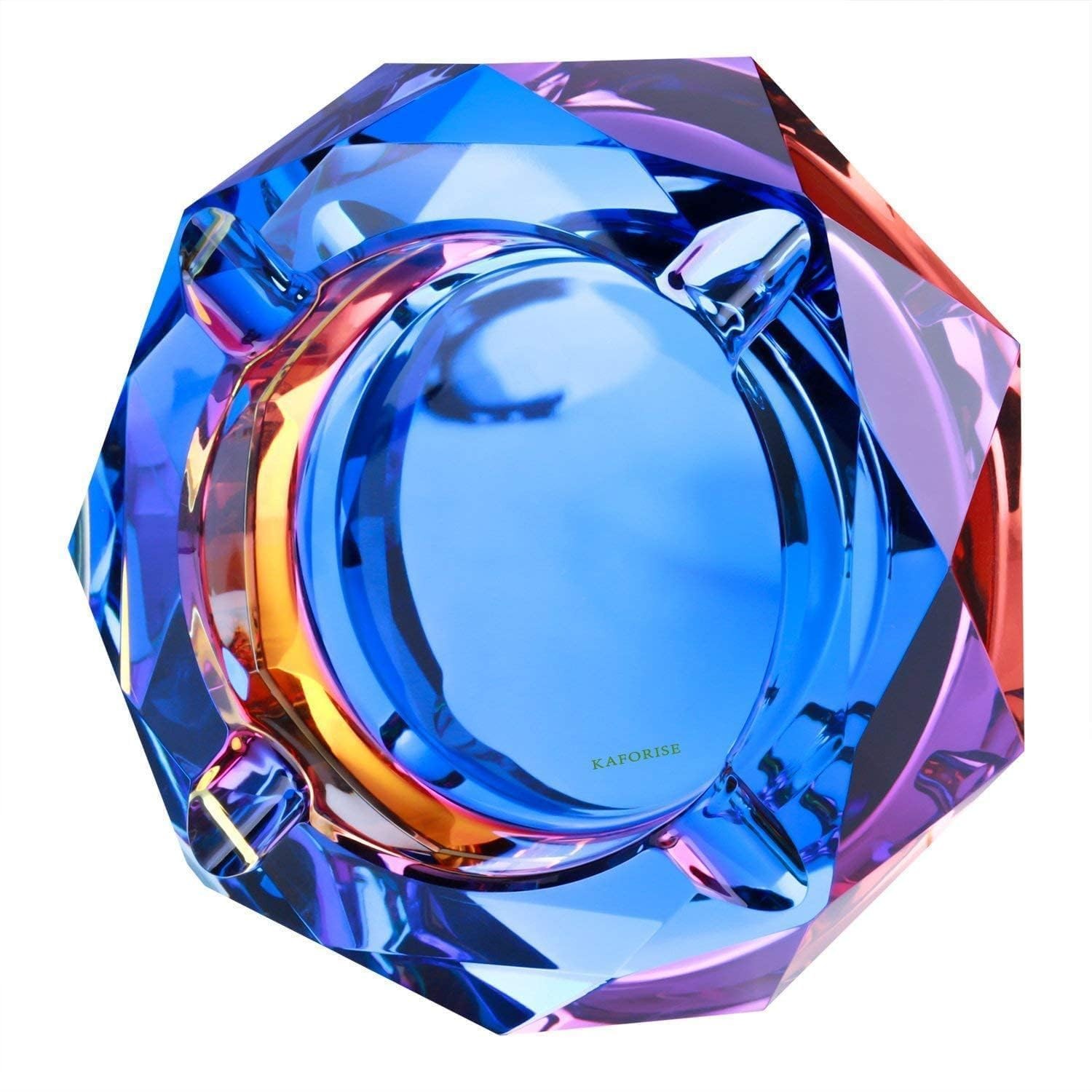Ashtray Heavy K9 Crystal Color-Changing Cool Geometric Outdoor Home Decor 01