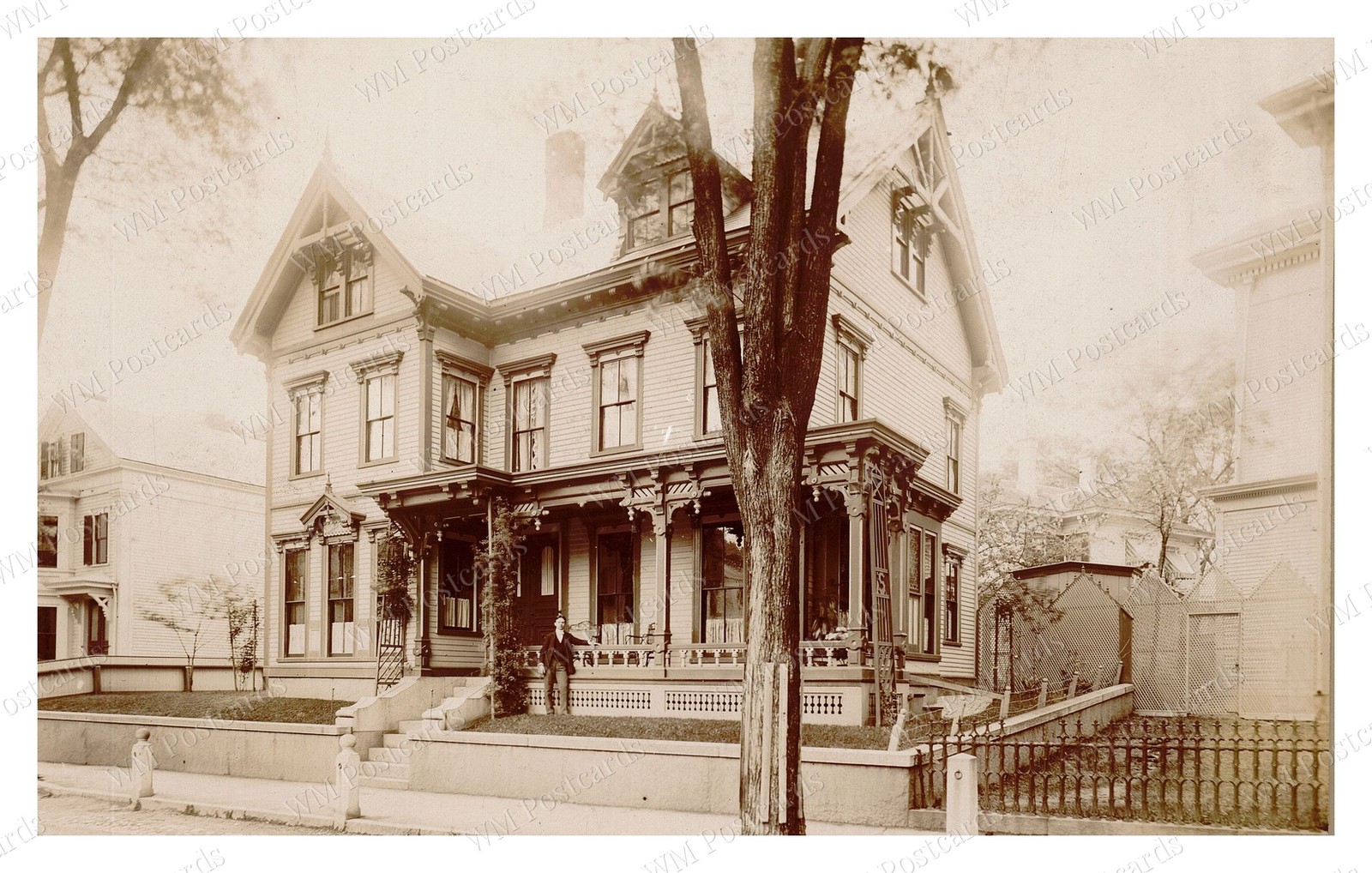 Lawrence Massachusetts 1880s Queen Anne Victorian House Standard Postcard