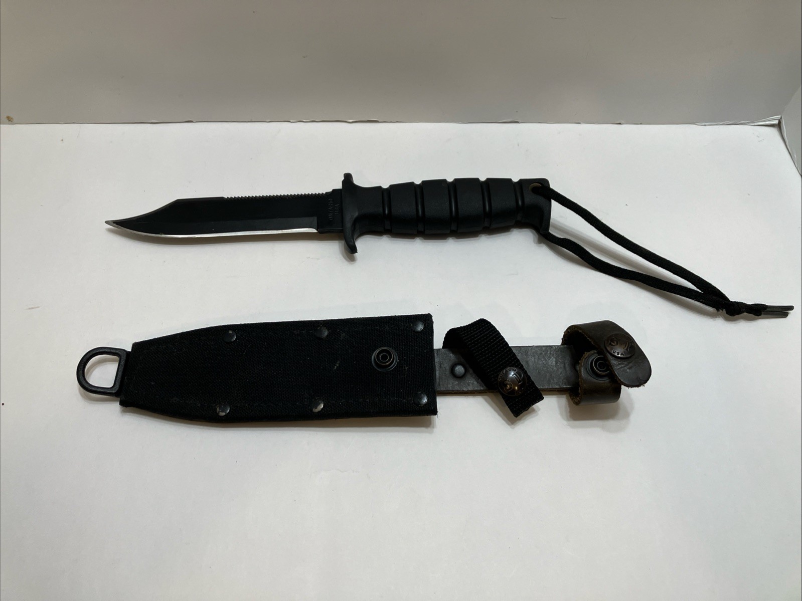 Ontario Knife Company Spec Plus Navy Sp4-94. With Leather Sheath Vintage 90’s Ontario Knife Company Spec Plus Navy Sp4-94. With Leather Sheath Vintage 90’s