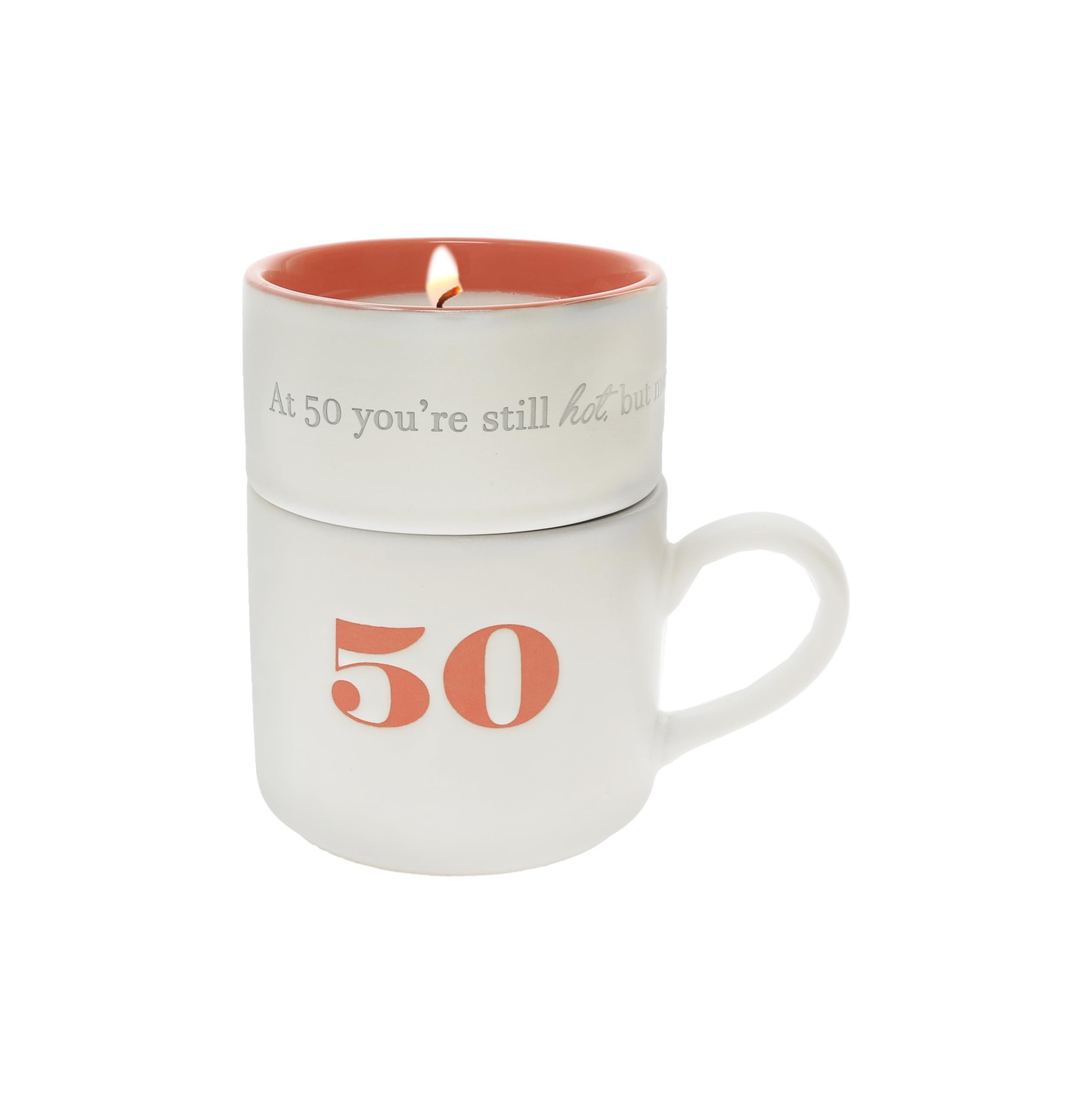 Pavilion Gift Company 50 Stacking Mug and Candle Set 100% Soy Wax Scent: