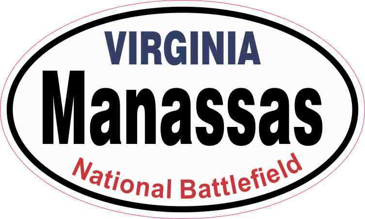 5x3 Oval Manassas National Battlefield Sticker Car Truck Vehicle Bumper Decal