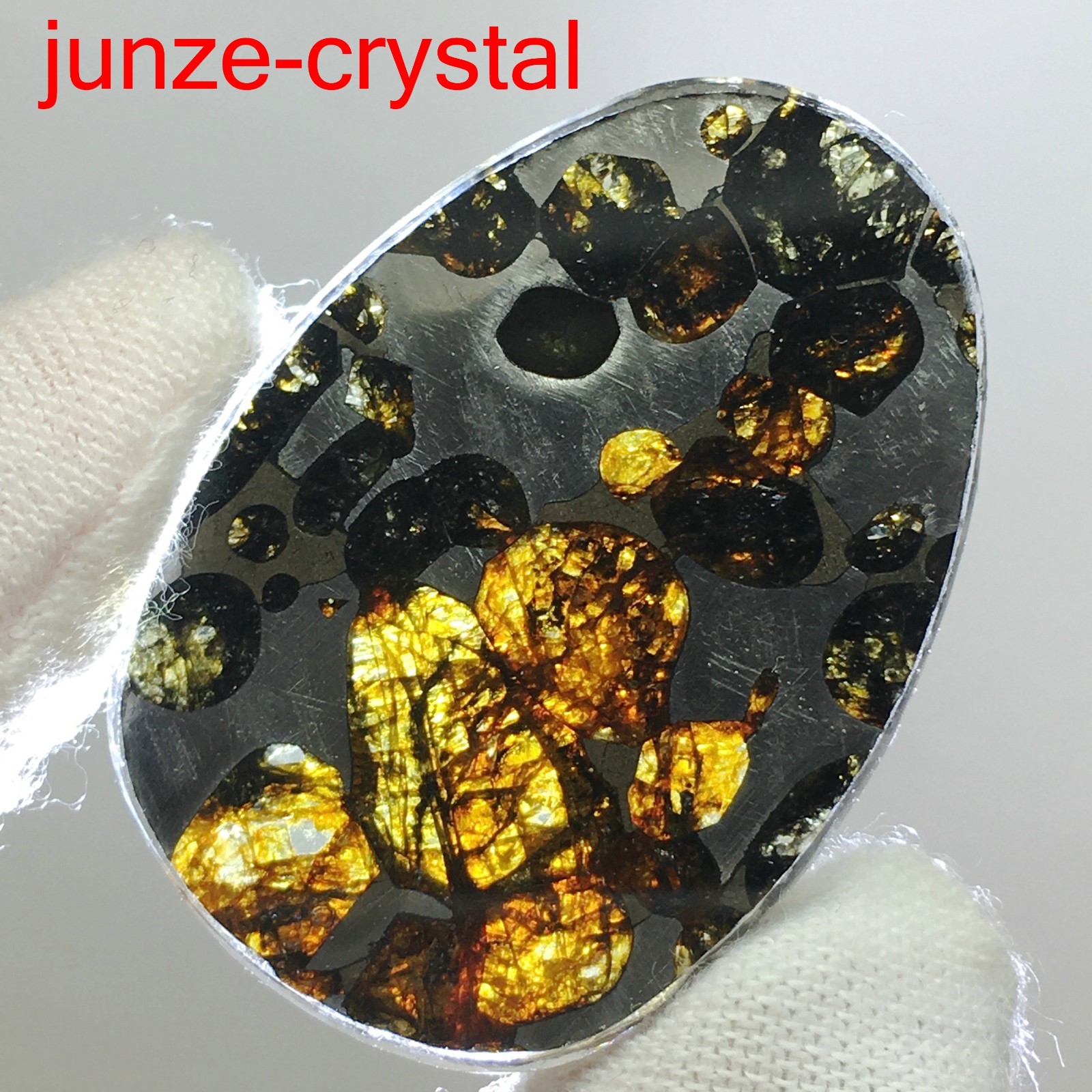 32.8Ct Brenham Pallasite Meteorite Pendant Olive Meteorite Slice /USA