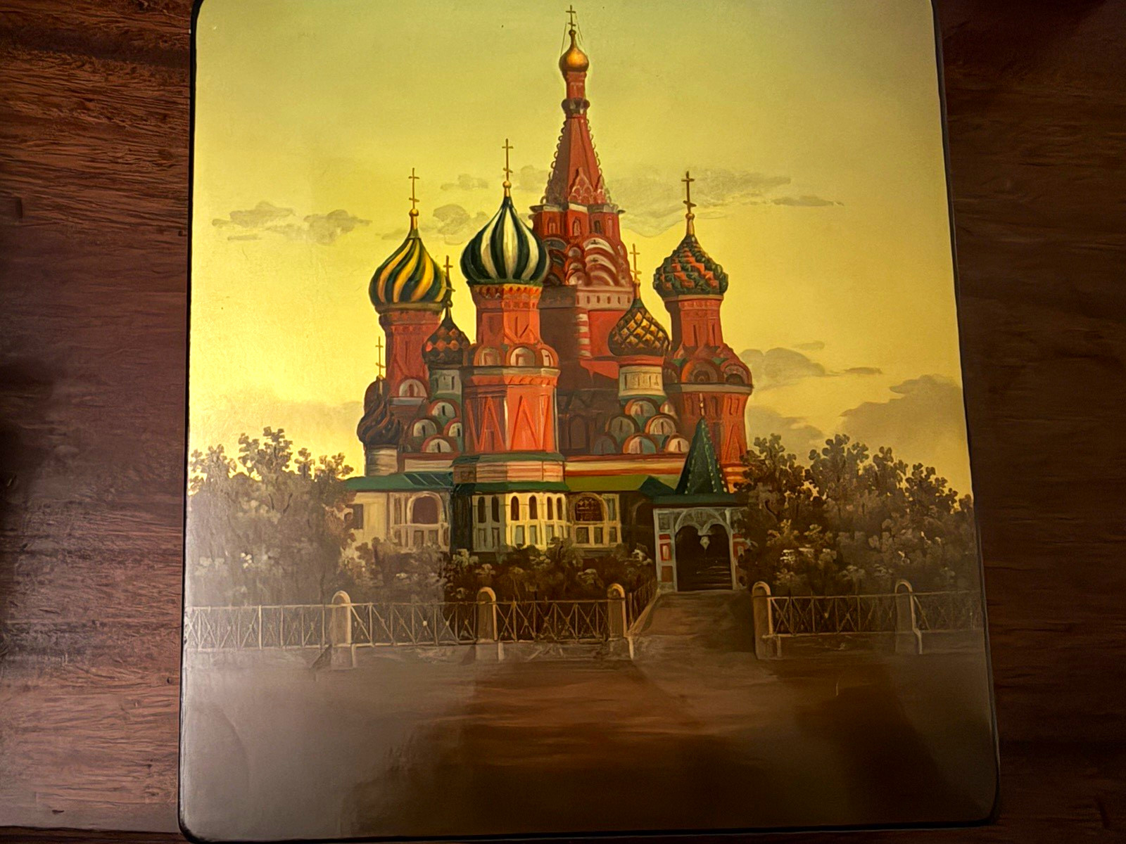 Vintage USSR Fedoskino Lacquer Box St Basil’s Cathedral Hand Painted Large Vintage USSR Fedoskino Lacquer Box St Basil’s Cathedral Hand Painted Large