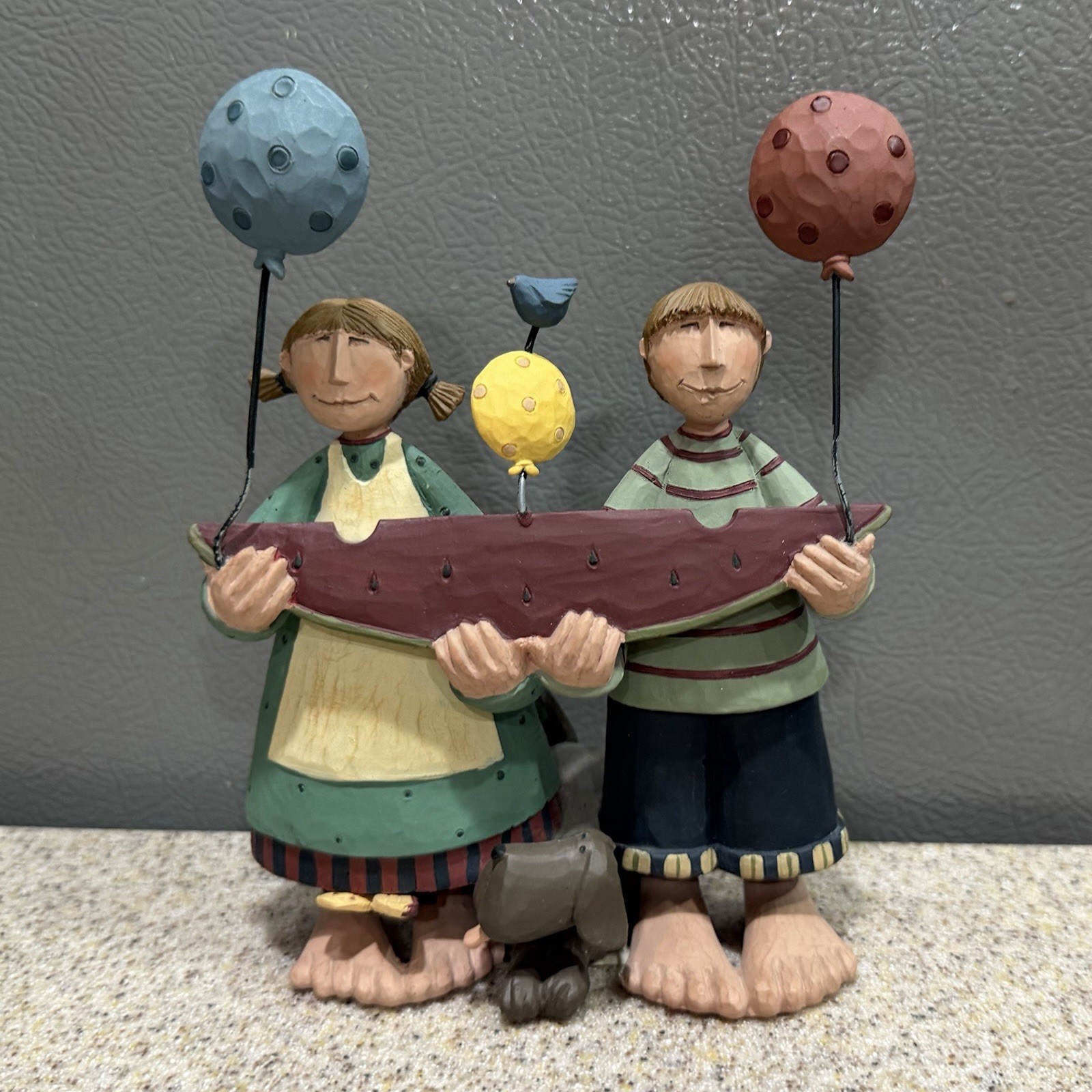 Vtg Williraye Studio WW2742 Americana Children Boy Girl Barefoot Balloons Cat Vtg Williraye Studio WW2742 Americana Children Boy Girl Barefoot Balloons Cat