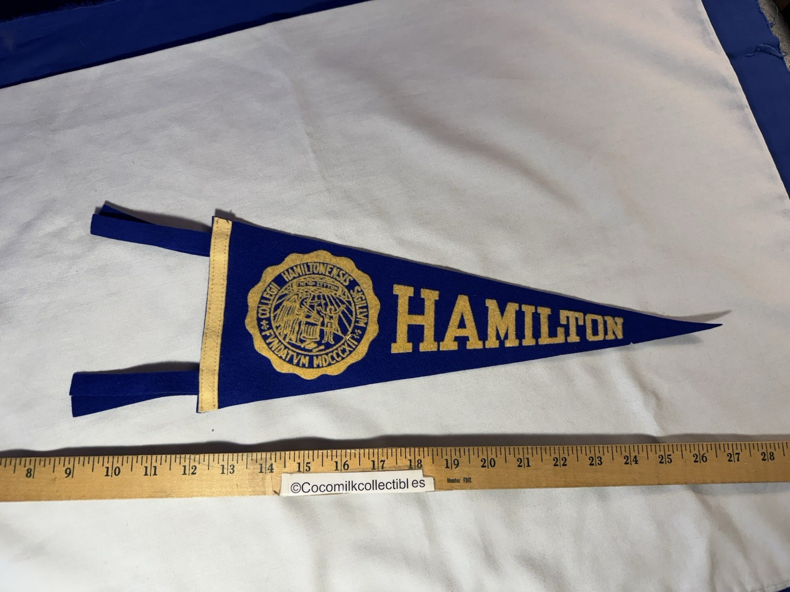 Small 1970\'s Souvenir Felt Pennant Hamilton College University School Blue Small 1970\'s Souvenir Felt Pennant Hamilton College University School Blue