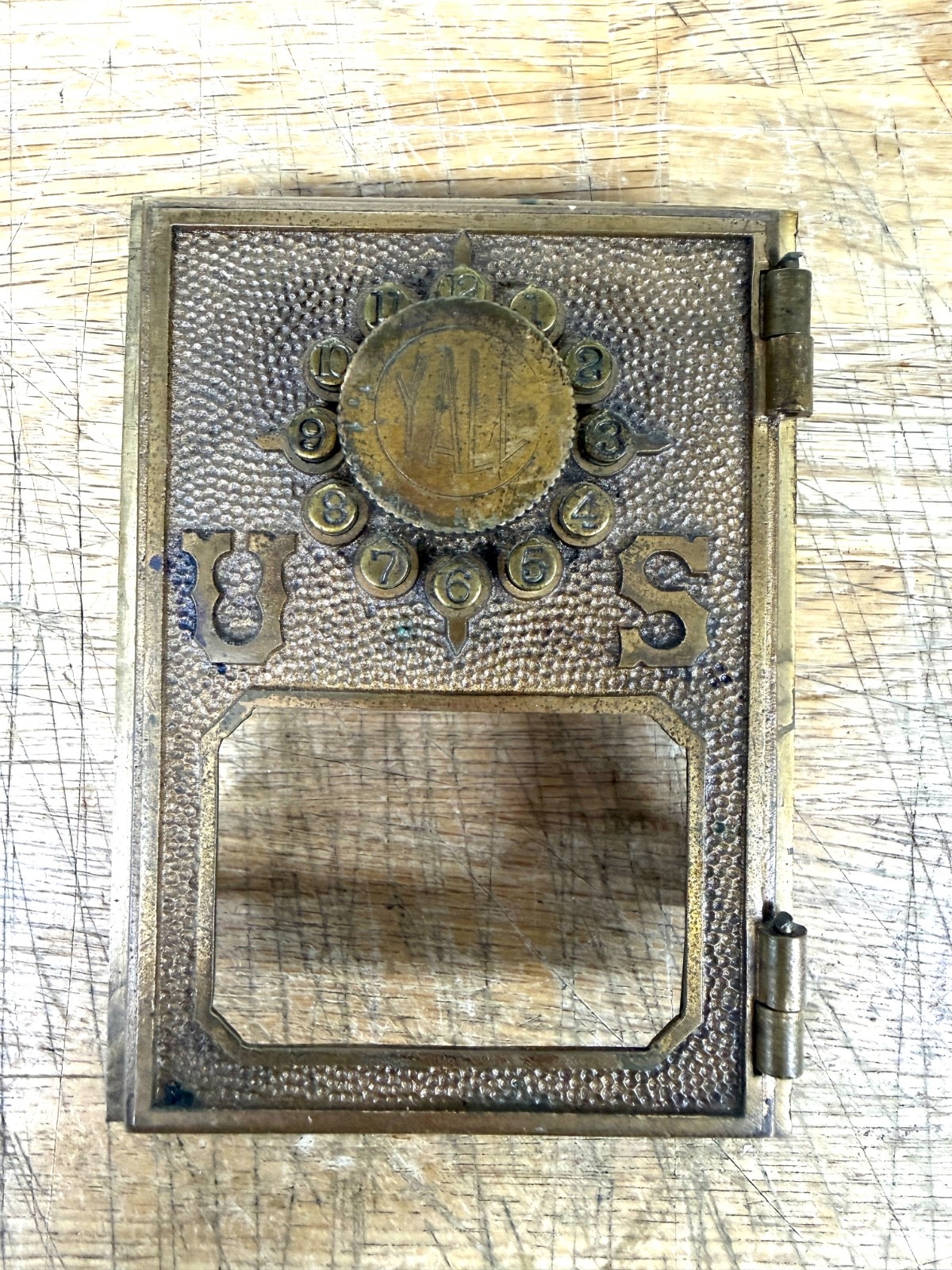 Antique Yale US Post Office Box Door RARE Push Button #1 Size AS IS READ Antique Yale US Post Office Box Door RARE Push Button #1 Size AS IS READ