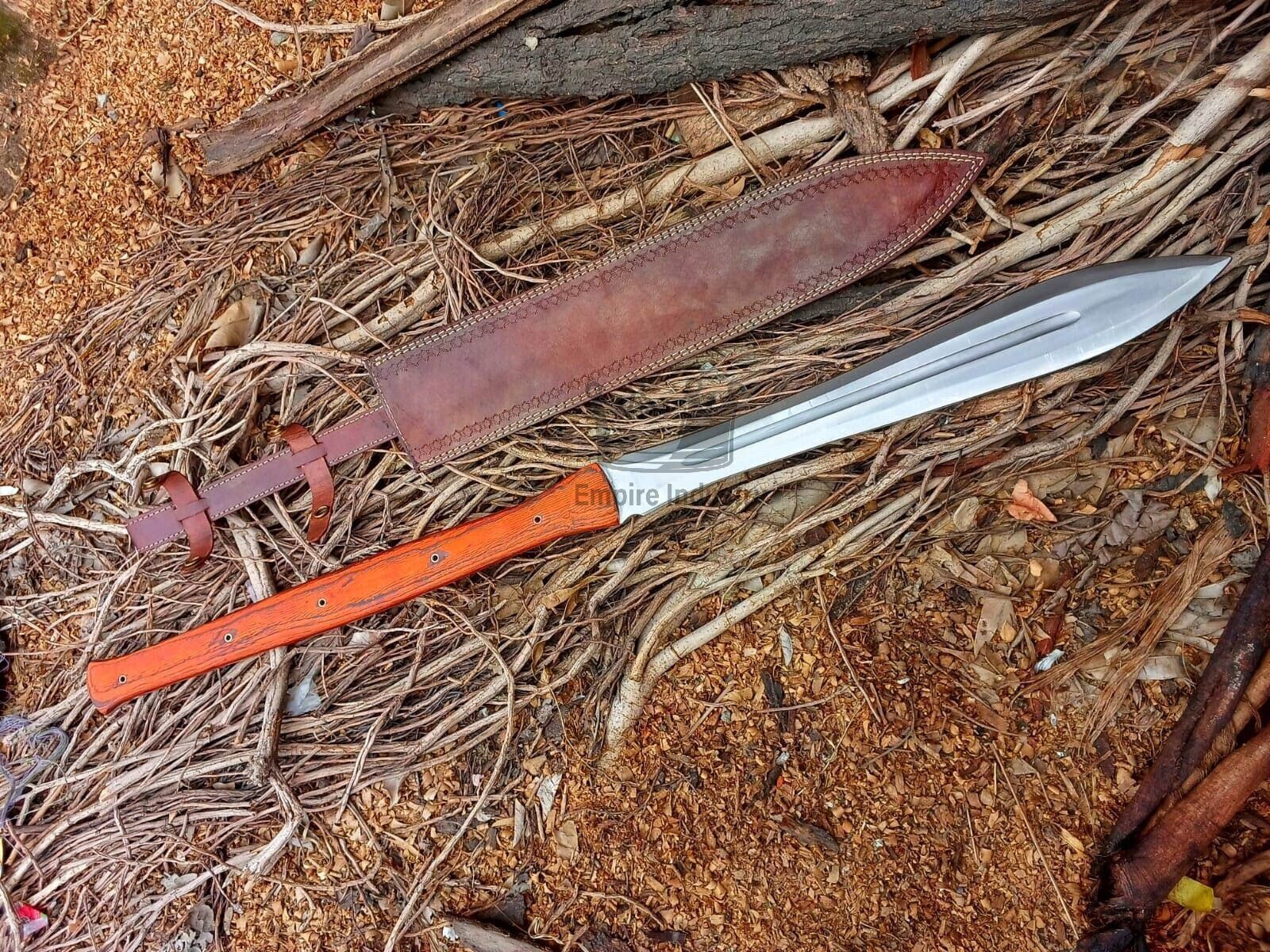 36 Inch FULL TANG Spear Sword, Handmade High Carbon Steel Blade, Battle Ready