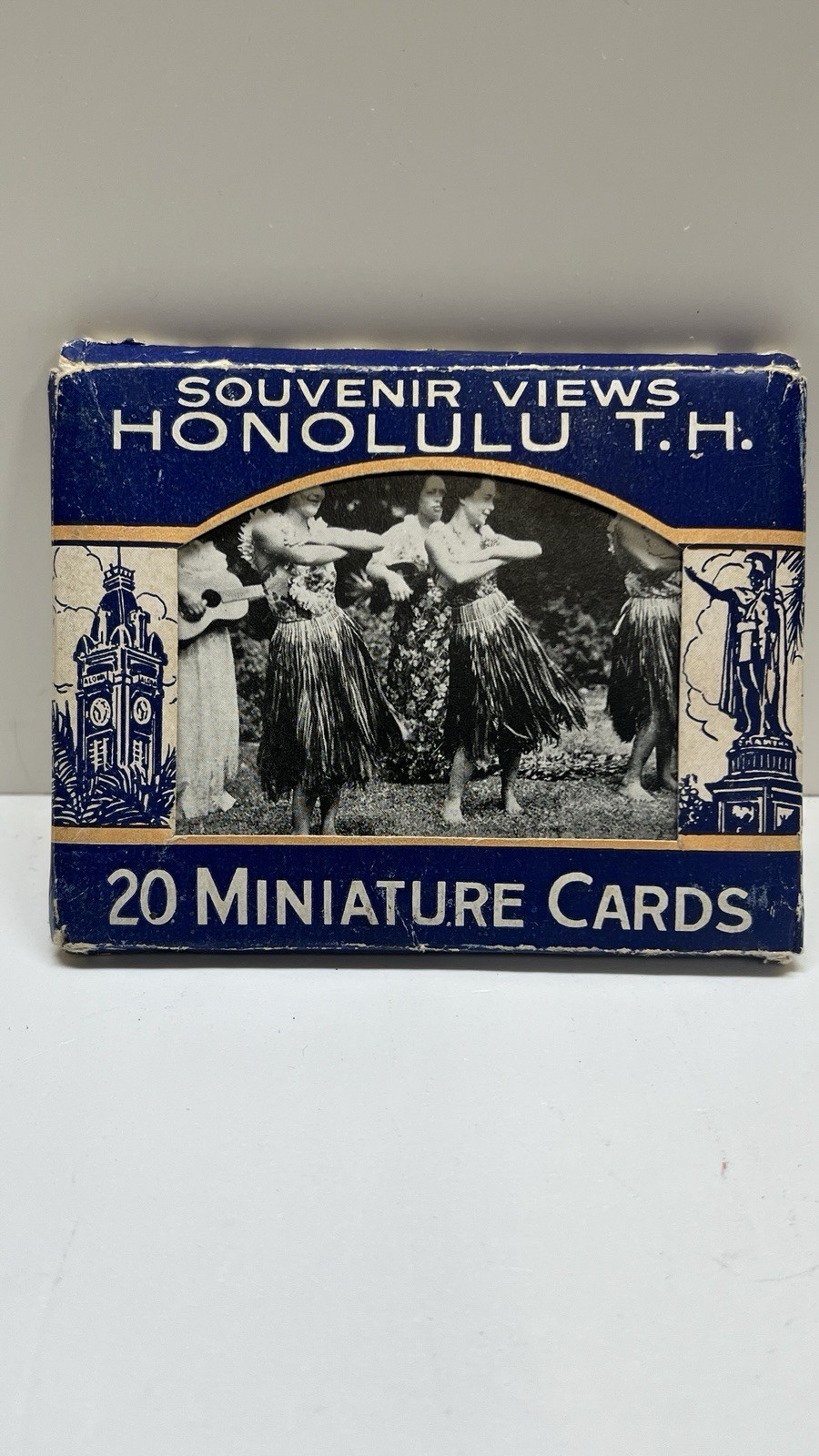 Souvenir Views Honolulu TH Hawaii 20 Miniature Cards Hula Girls Risqué, Surfers