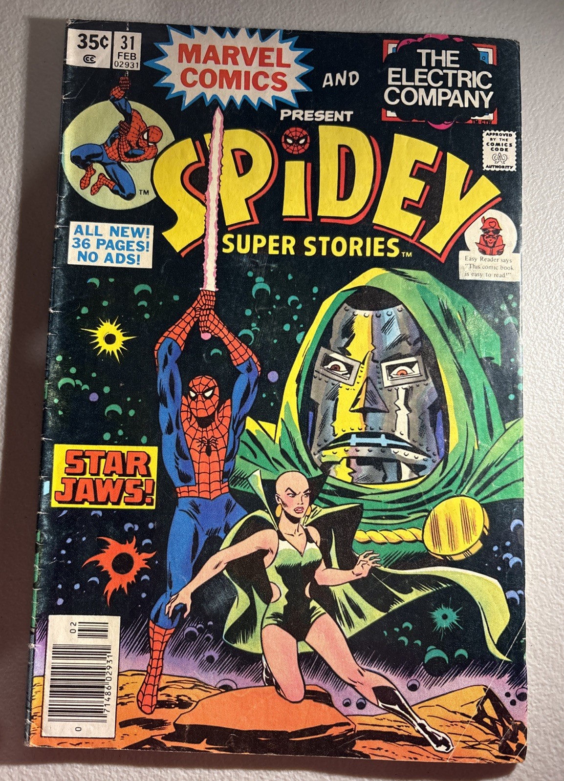 Marvel Comics The Electric Company Spidey Super Stories Star Jaws #31 Feb Doom