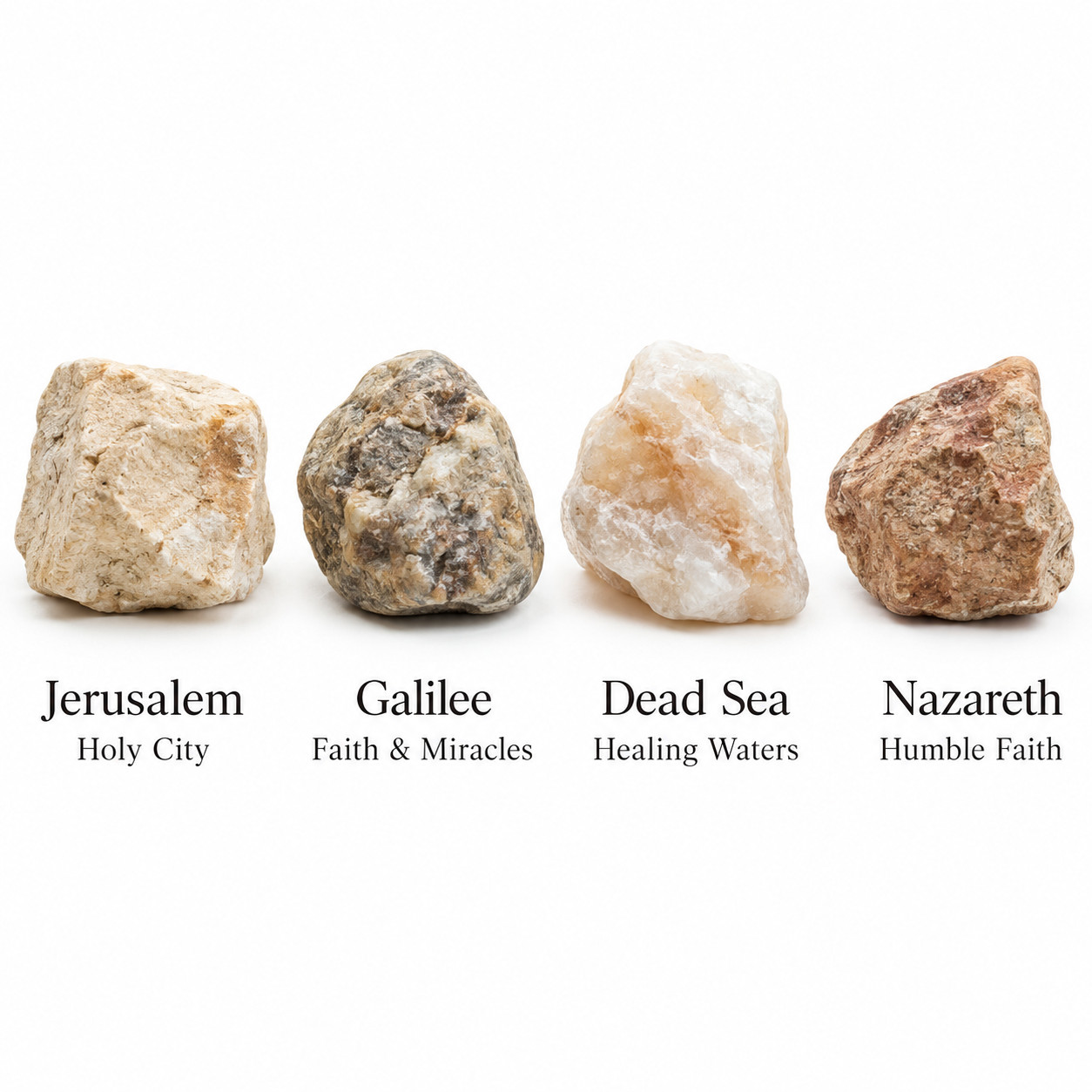 Blessed Holy Land Stones Set Jerusalem Galilee Dead Sea Nazareth Christian Gift