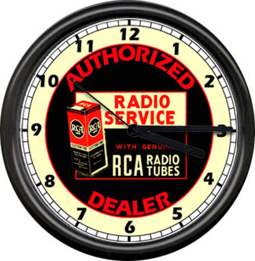 RCA Radio Tube Service Authorized Dealer Repair Shop Genuine Sign Wall Clock