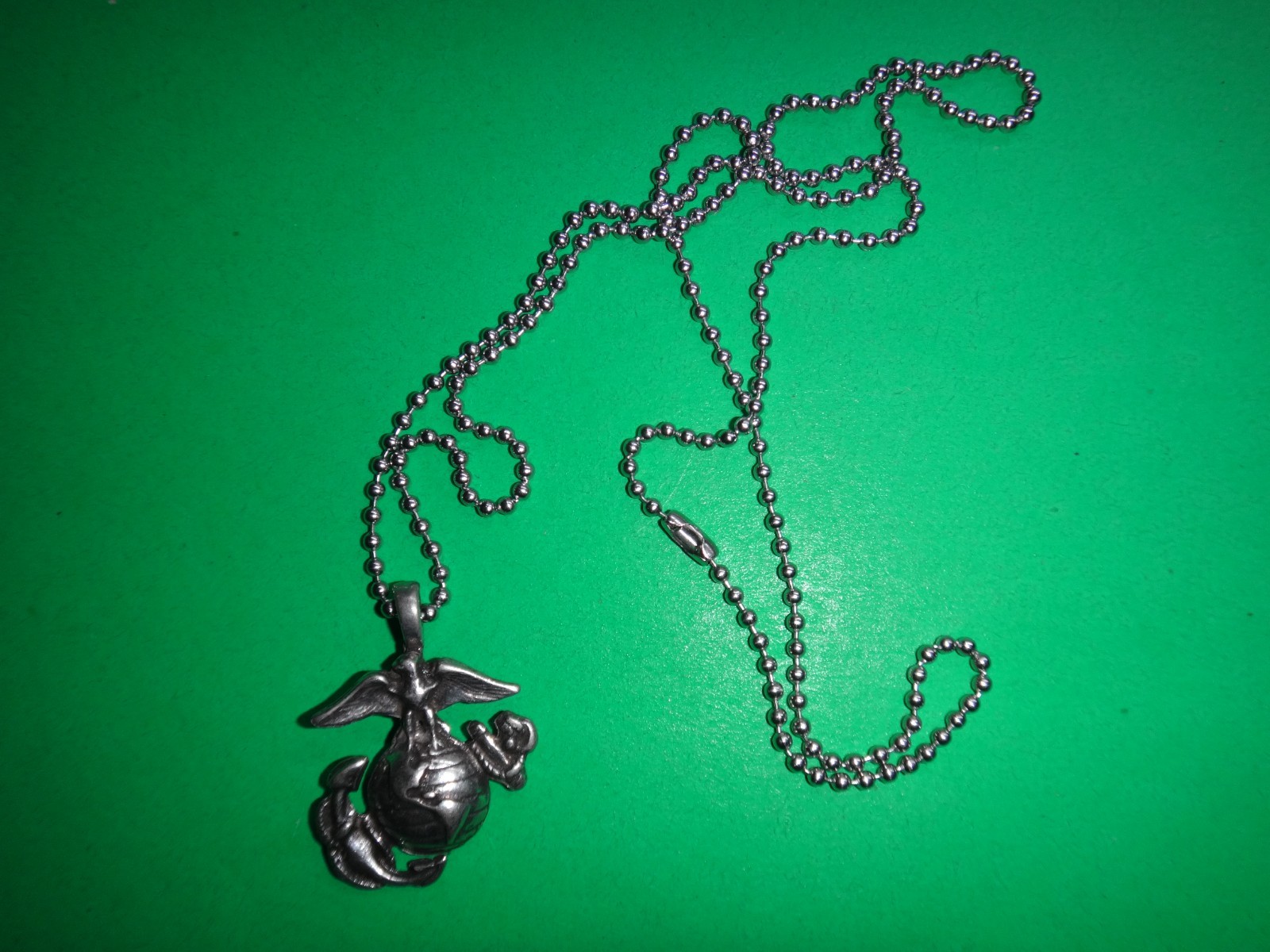 US Marine Necklace EGA Metal Insignia With Ball Chain US Marine Necklace EGA Metal Insignia With Ball Chain