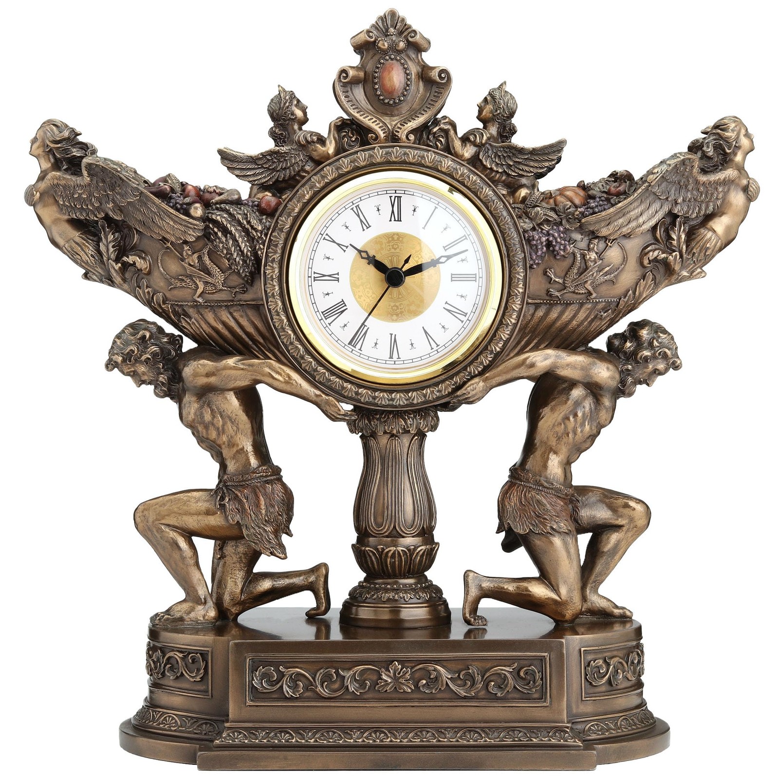 Unicorn Studios WU76007A4 Strong Men Carrying Vessel of Harvest Clock, Bronze Unicorn Studios WU76007A4 Strong Men Carrying Vessel of Harvest Clock, Bronze