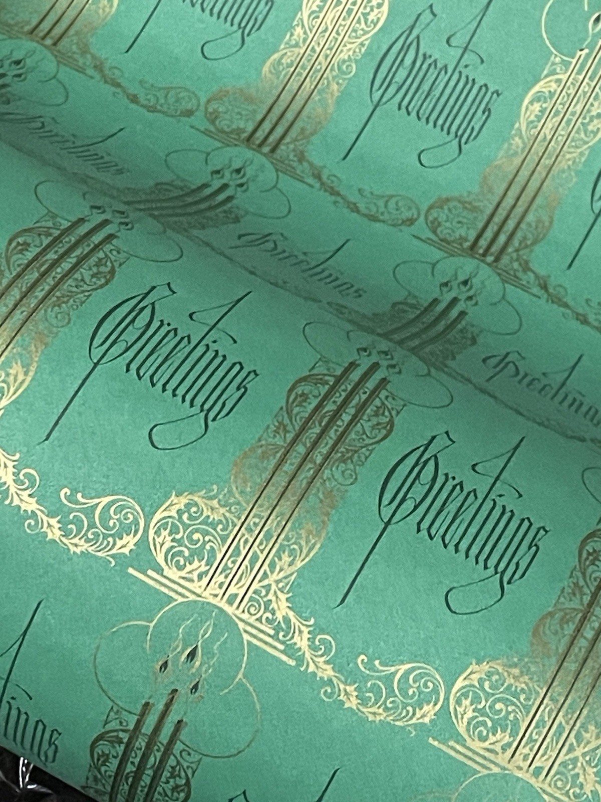 VTG CHRISTMAS WRAPPING PAPER GIFT WRAP GREETINGS ART DECO CANDLES GORGEOUS GREEN VTG CHRISTMAS WRAPPING PAPER GIFT WRAP GREETINGS ART DECO CANDLES GORGEOUS GREEN