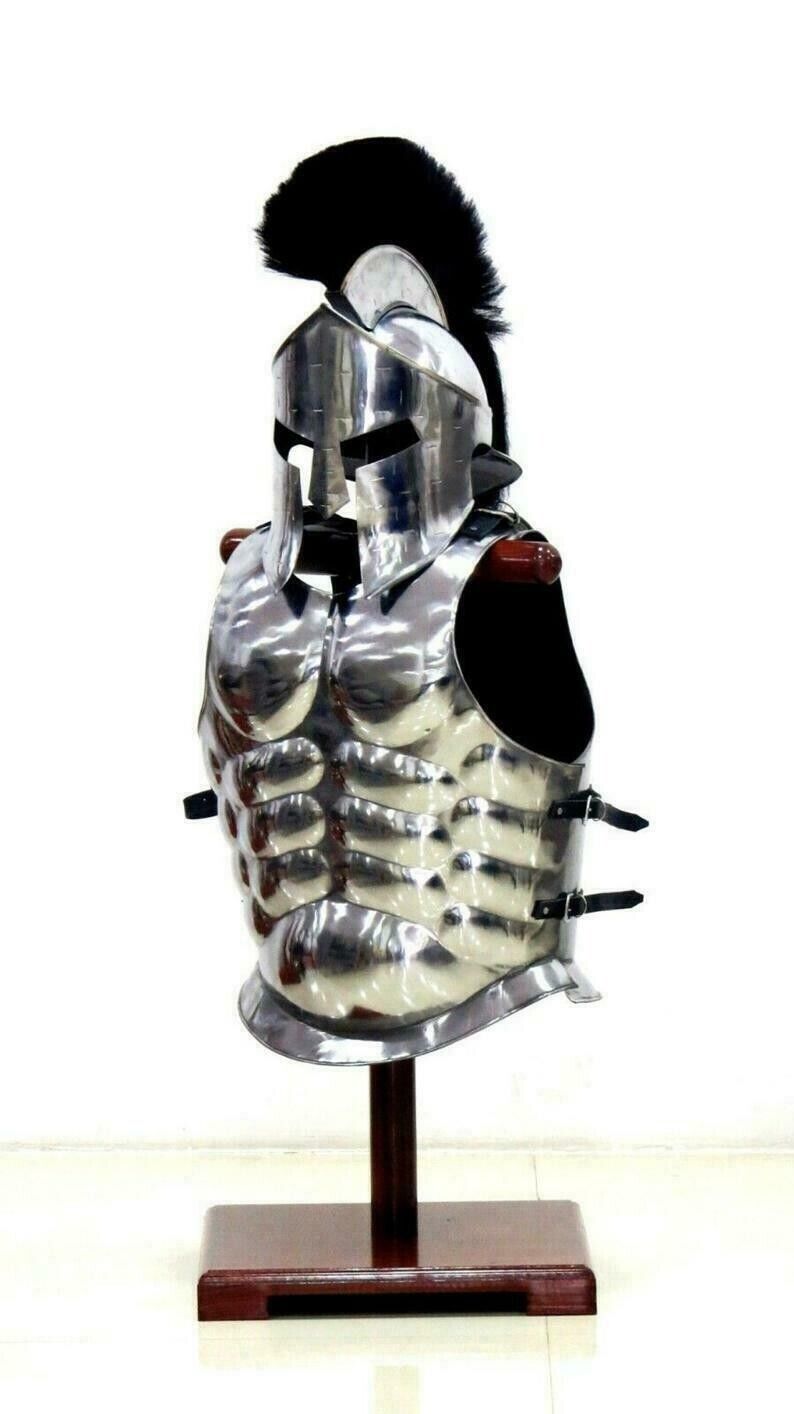 Christmas 300 Spartan Roman Medieval Muscle Armour Breastplate And Helmet JK55