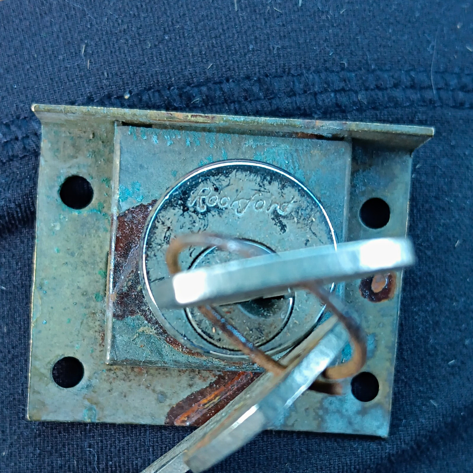 Vintage Rockford Metal Cabinet Lock with Key Replacement Part Vintage Rockford Metal Cabinet Lock with Key Replacement Part