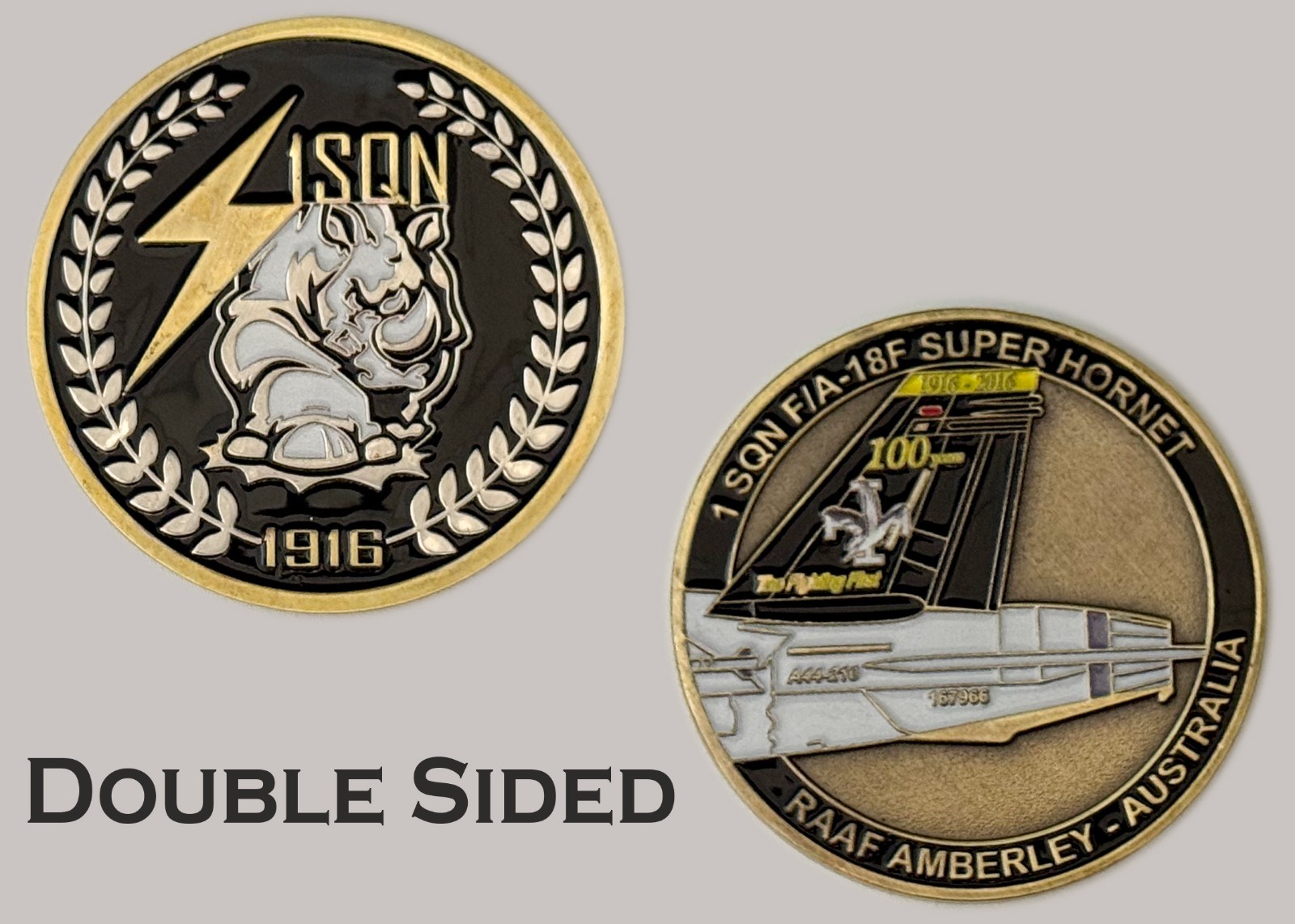 RAAF 1 SQN F/A-18F Super Hornet Challenge Coin J#12 RAAF 1 SQN F/A-18F Super Hornet Challenge Coin J#12