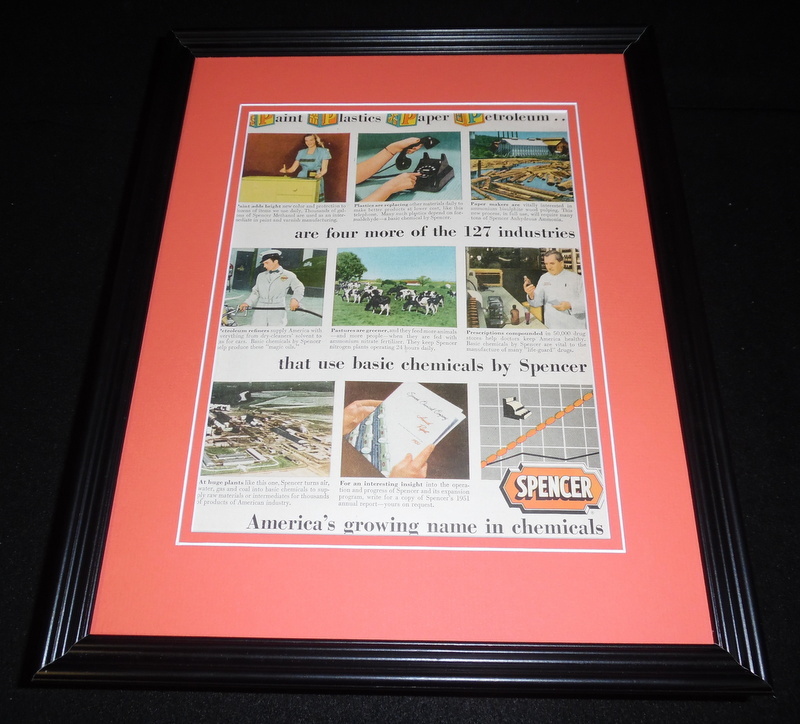 1951 Spencer Chemicals Framed 11x14 ORIGINAL Vintage Advertisement