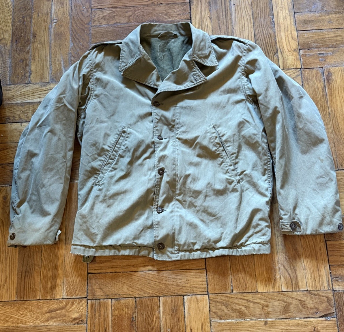 Vtg WW2 USN US Navy N-4 Deck Jacket M41 USN Stencil Talon Zipper Vtg WW2 USN US Navy N-4 Deck Jacket M41 USN Stencil Talon Zipper