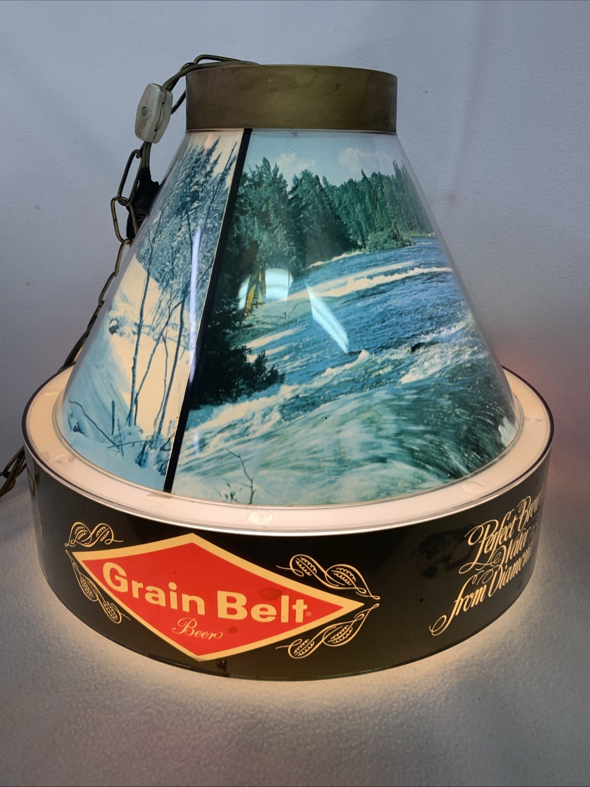 Vintage 1960’s Grain Belt Beer 4 Seasons Hanging Swag Light Lamp Vintage 1960’s Grain Belt Beer 4 Seasons Hanging Swag Light Lamp