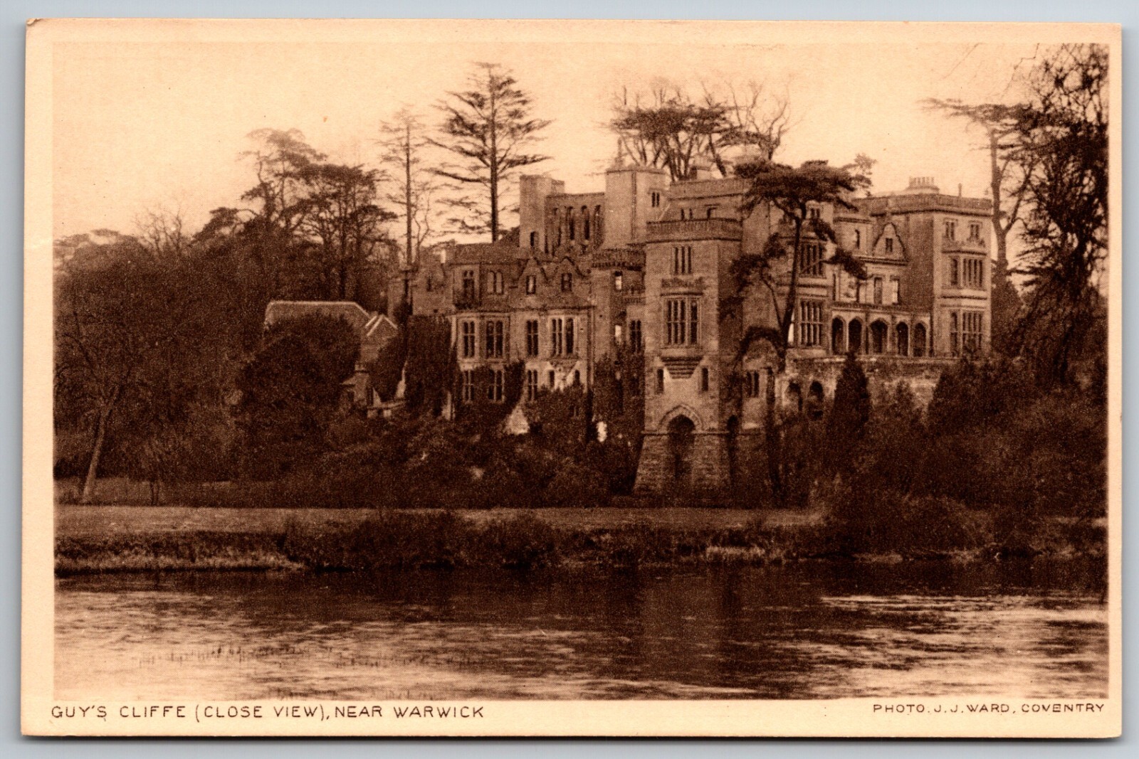 Guys Cliffe Exterior View Warwick England JJ Ward Coventry UK  Postcard