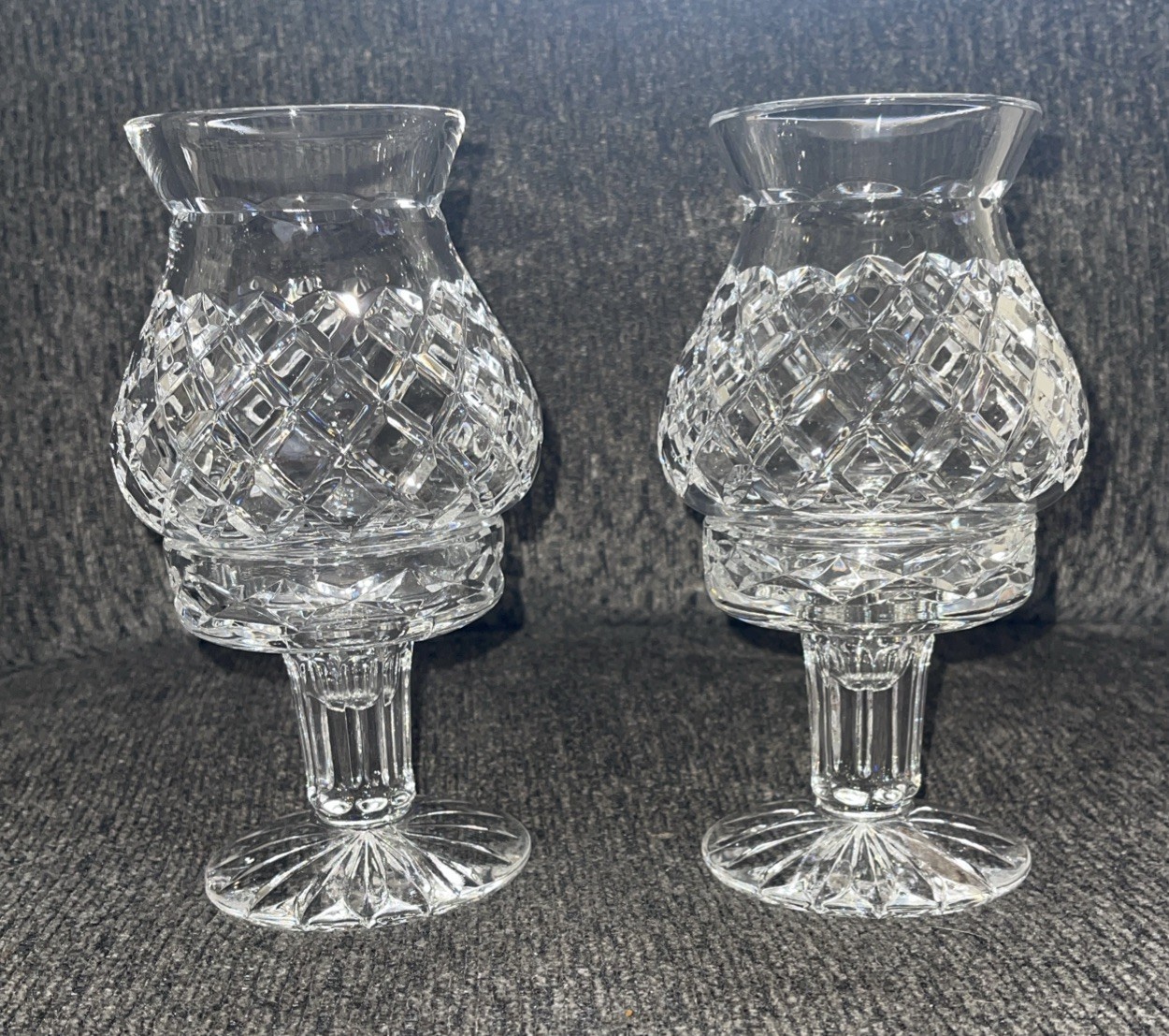 Vintage Casablanca by Block Crystal Hurricane Candle Holders Coordinating Set-J6 Vintage Casablanca by Block Crystal Hurricane Candle Holders Coordinating Set-J6