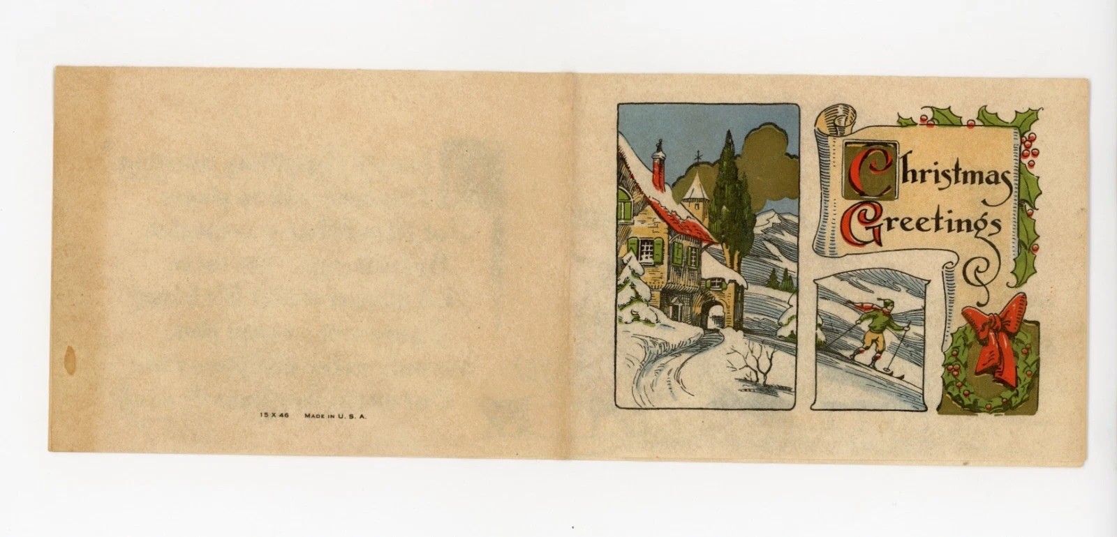 Beautiful Vintage Christmas Card Several Panels C. 1910 Christmas Greetings Beautiful Vintage Christmas Card Several Panels C. 1910 Christmas Greetings