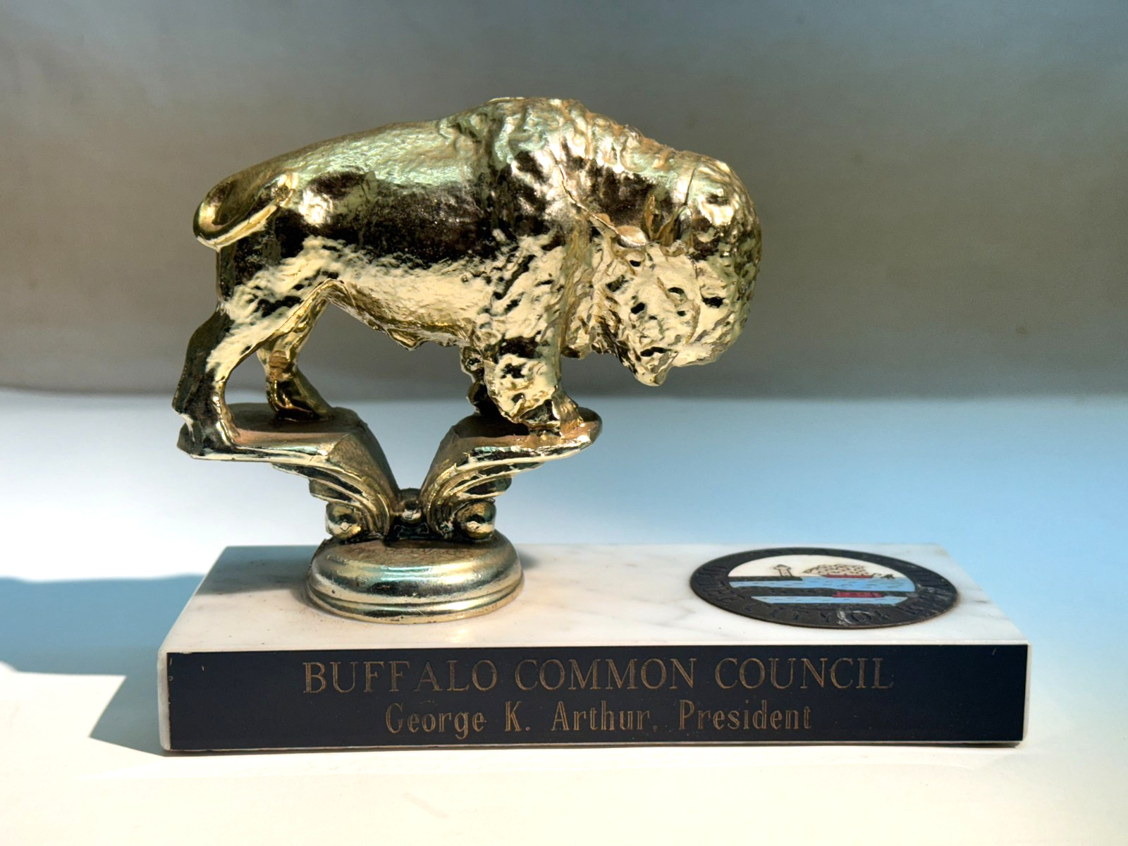 GEORGE K. ARTHUR BUFFALO NEW YORK COUNCIL PRESIDENT DESK MANTEL MARBLE FIGURINE