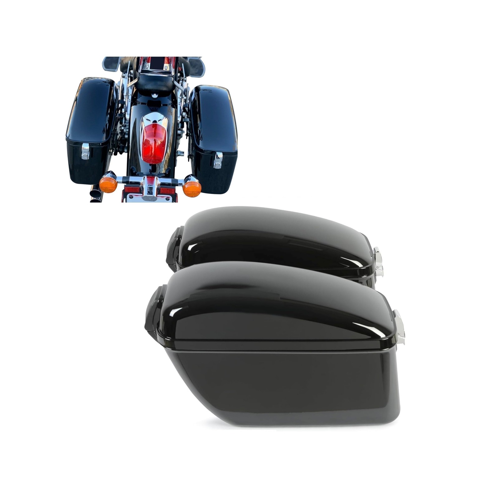 ECOTRIC Large 60L Motorcycle Hard Saddle Bags W/brackets Compatible With Harl... ECOTRIC Large 60L Motorcycle Hard Saddle Bags W/brackets Compatible With Harl...