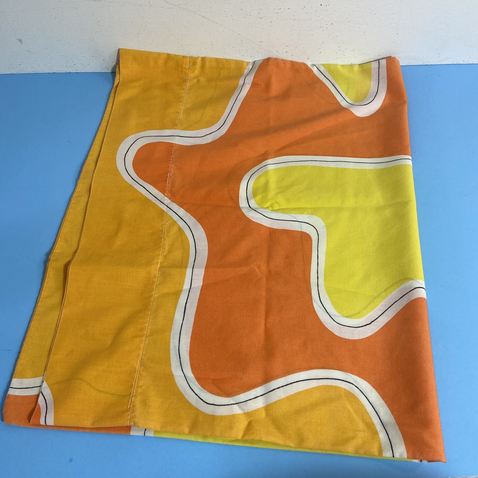 Vtg JC Penneys Fashion Manor Orange Yellow Geometric Hippy Pillowcase MCM Vtg JC Penneys Fashion Manor Orange Yellow Geometric Hippy Pillowcase MCM