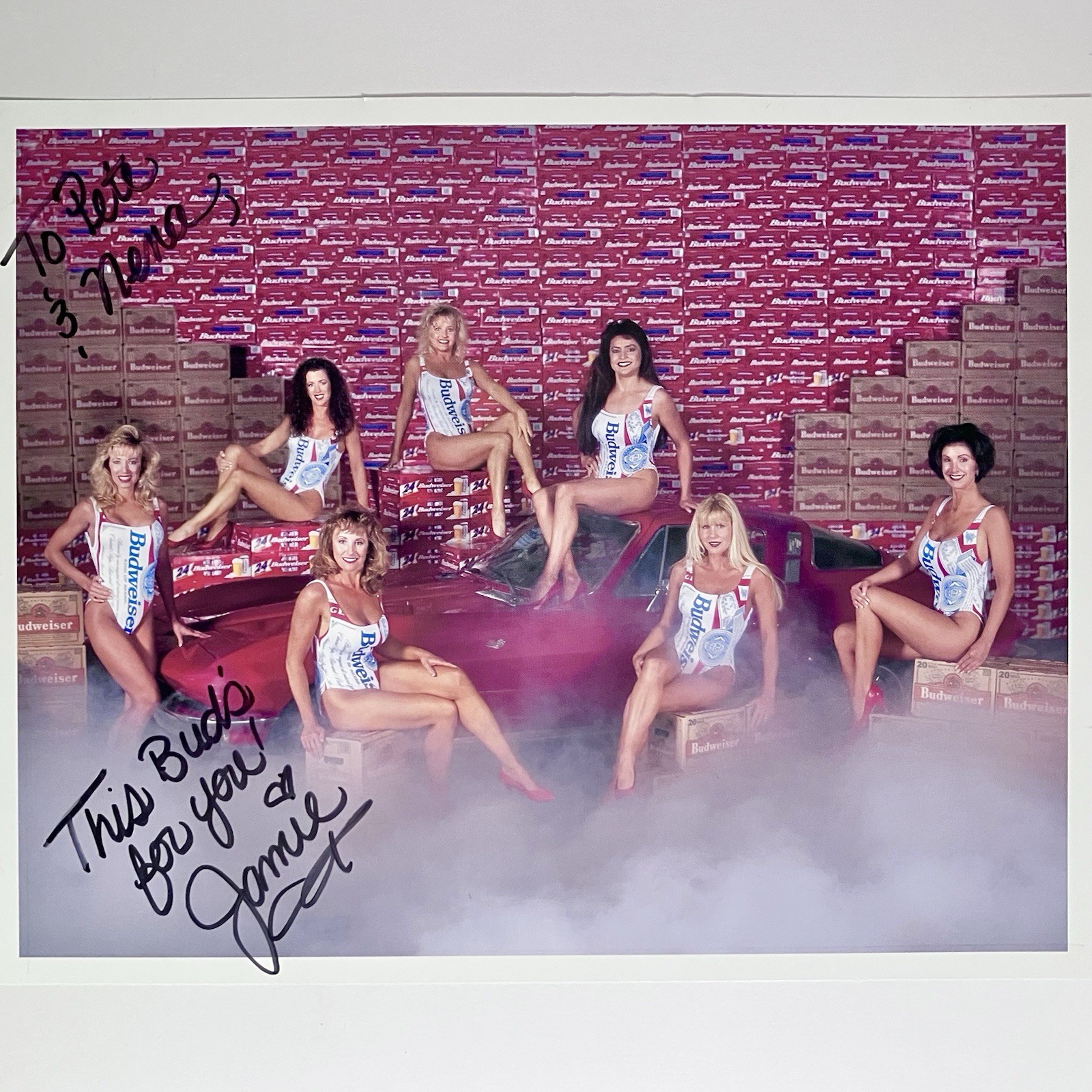 Vintage BUDWEISER BIKINI Models 8x10 Photo / SIGNED by Jamie / 1990s BREWERIANA Vintage BUDWEISER BIKINI Models 8x10 Photo / SIGNED by Jamie / 1990s BREWERIANA