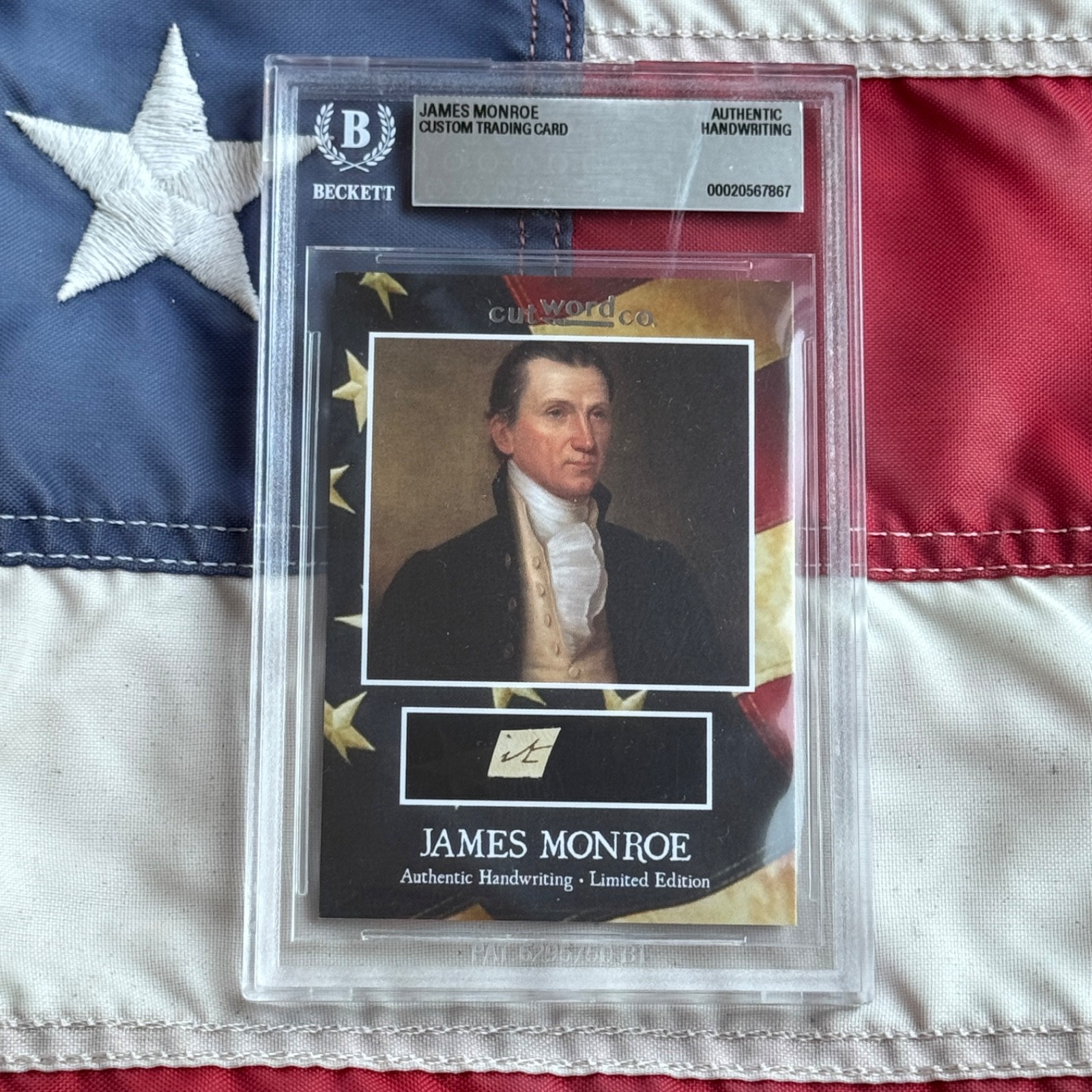 James Monroe Beckett Encapsulated Handwriting from Autograph Letter Signed