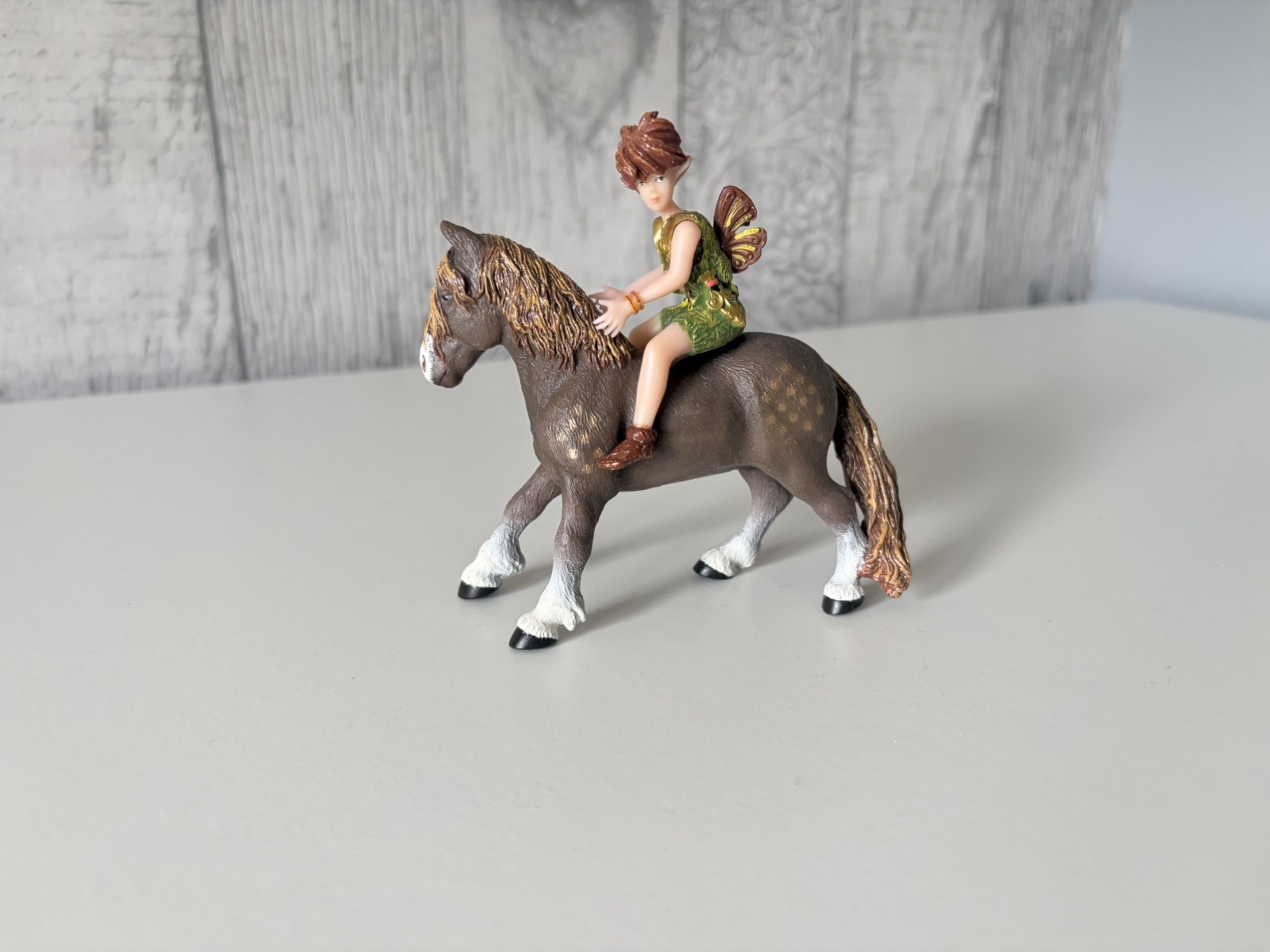 [Retired] Papo Green Elf Child Rider & Fairy Pony Set (2009)