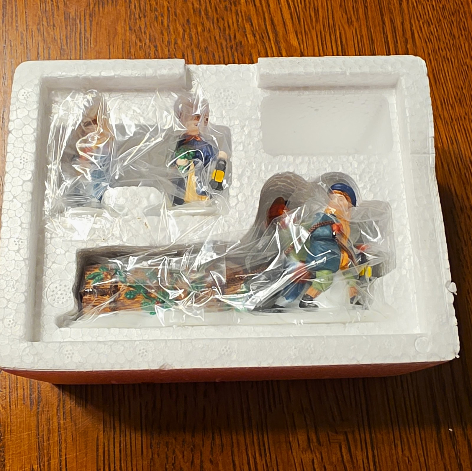 Department 56 Heritage Village Bringing Home the Yule Log Set of 3, Boxed 1990 Department 56 Heritage Village Bringing Home the Yule Log Set of 3, Boxed 1990
