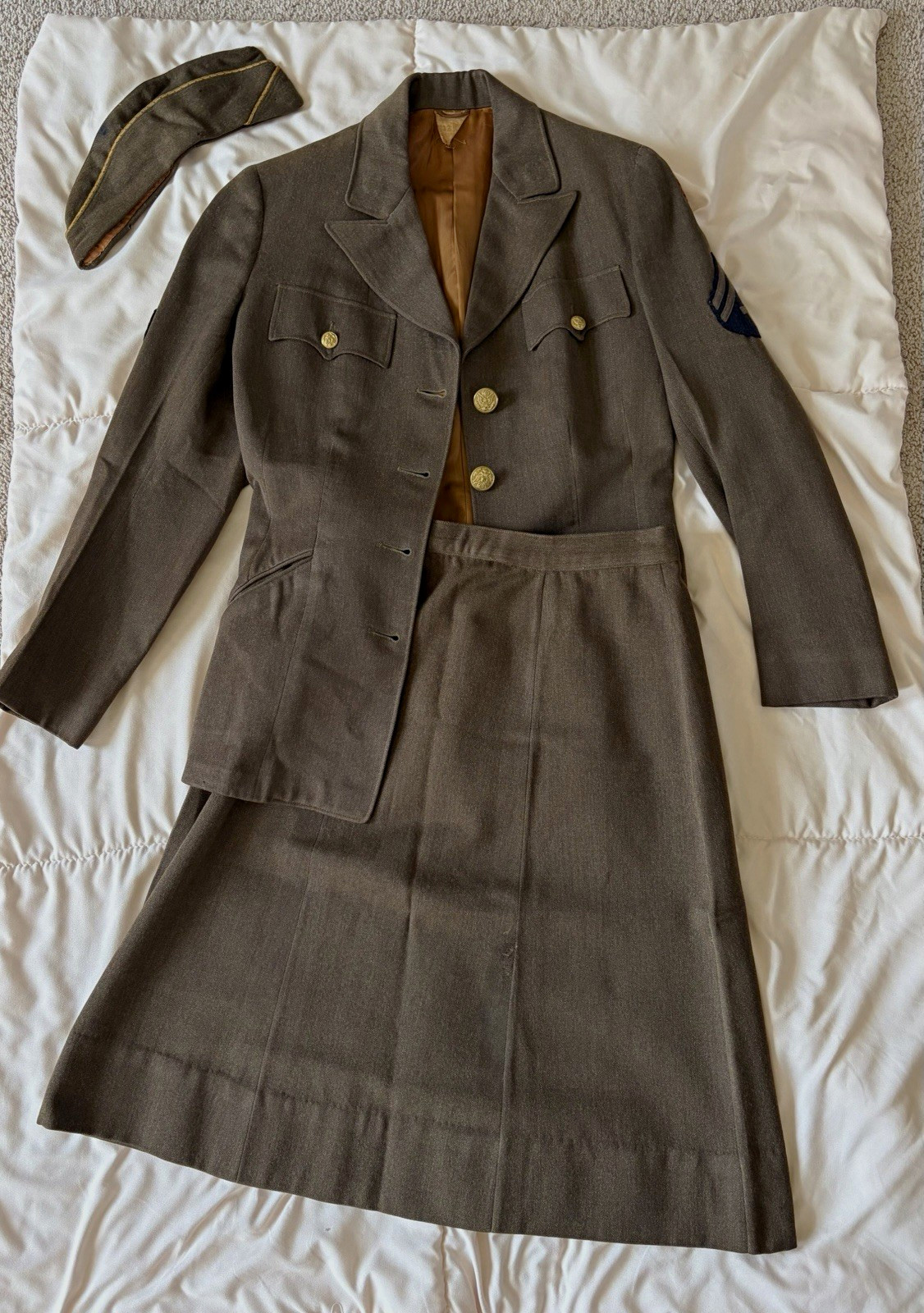 WWII US Army WAC Uniform Set Dress Jacket Skirt Garrison Cap