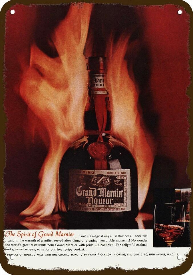 1964 GRAND MARNIER Cognac Liqueur Vintage-Look **DECORATIVE REPLICA METAL SIGN** 1964 GRAND MARNIER Cognac Liqueur Vintage-Look **DECORATIVE REPLICA METAL SIGN**
